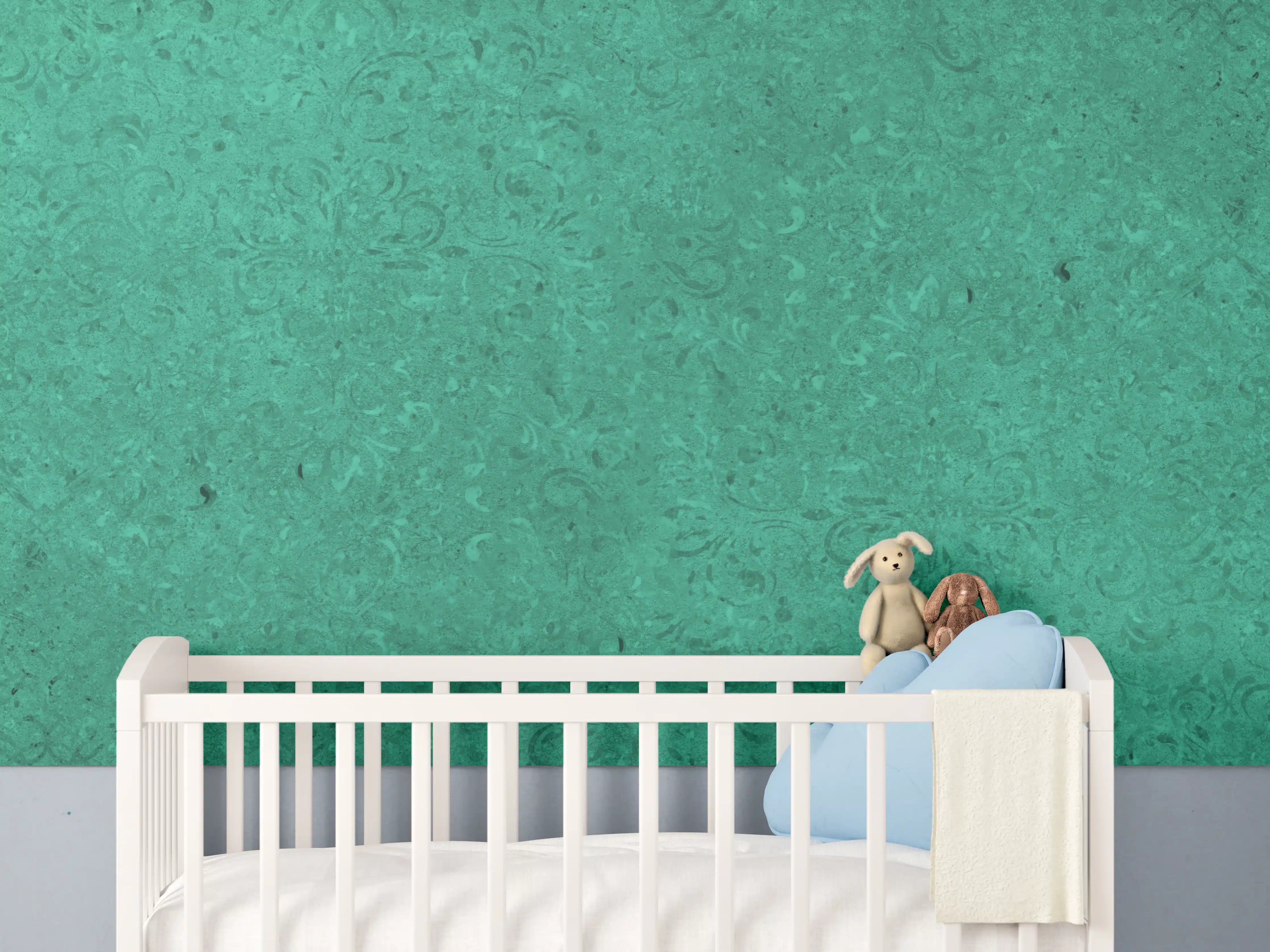 Babyzimmer Wandgestaltung - Grün Vintage Wandtextur
