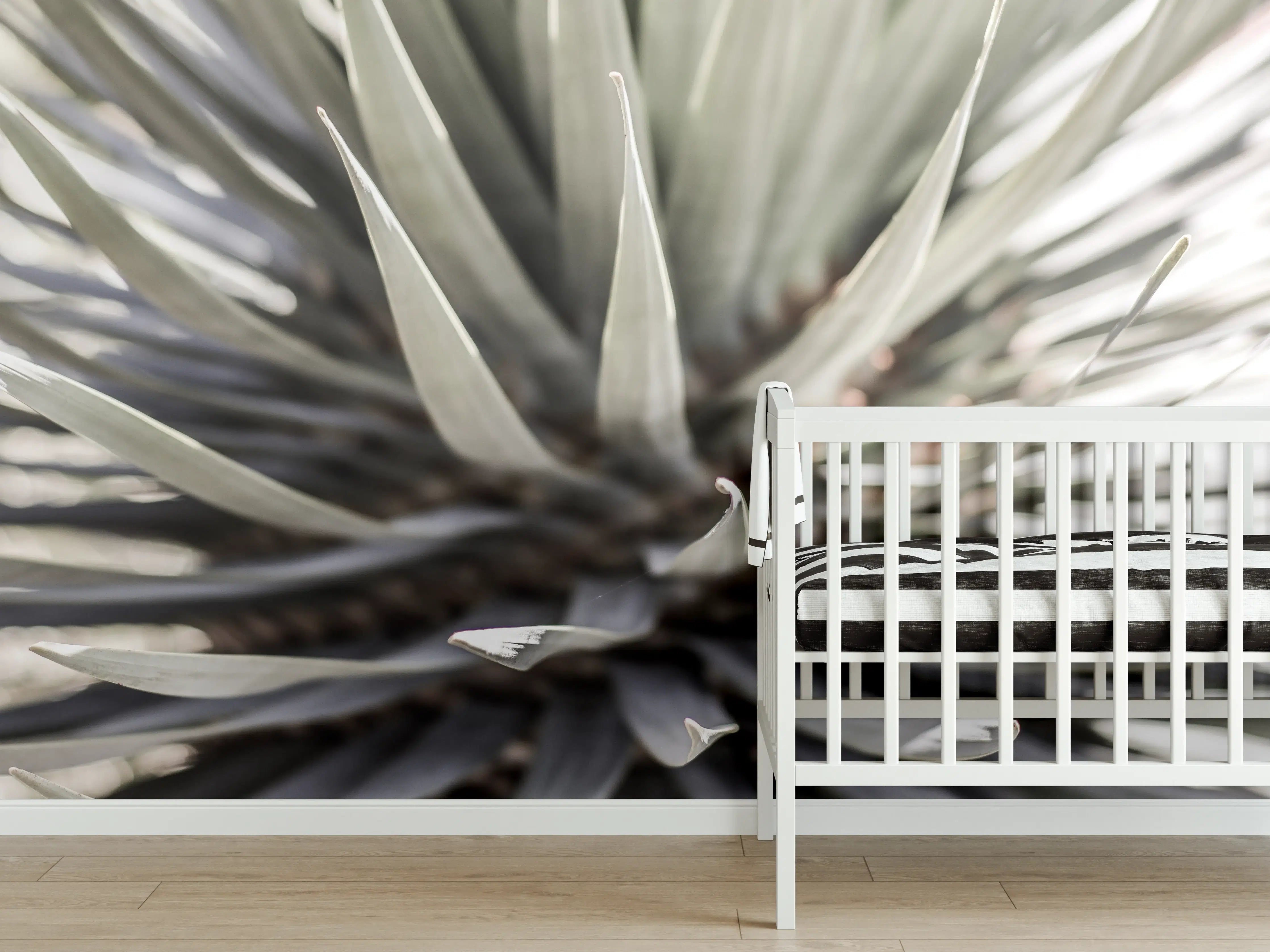 Babyzimmer Wandgestaltung - Grüne Agaven-Nahaufnahme