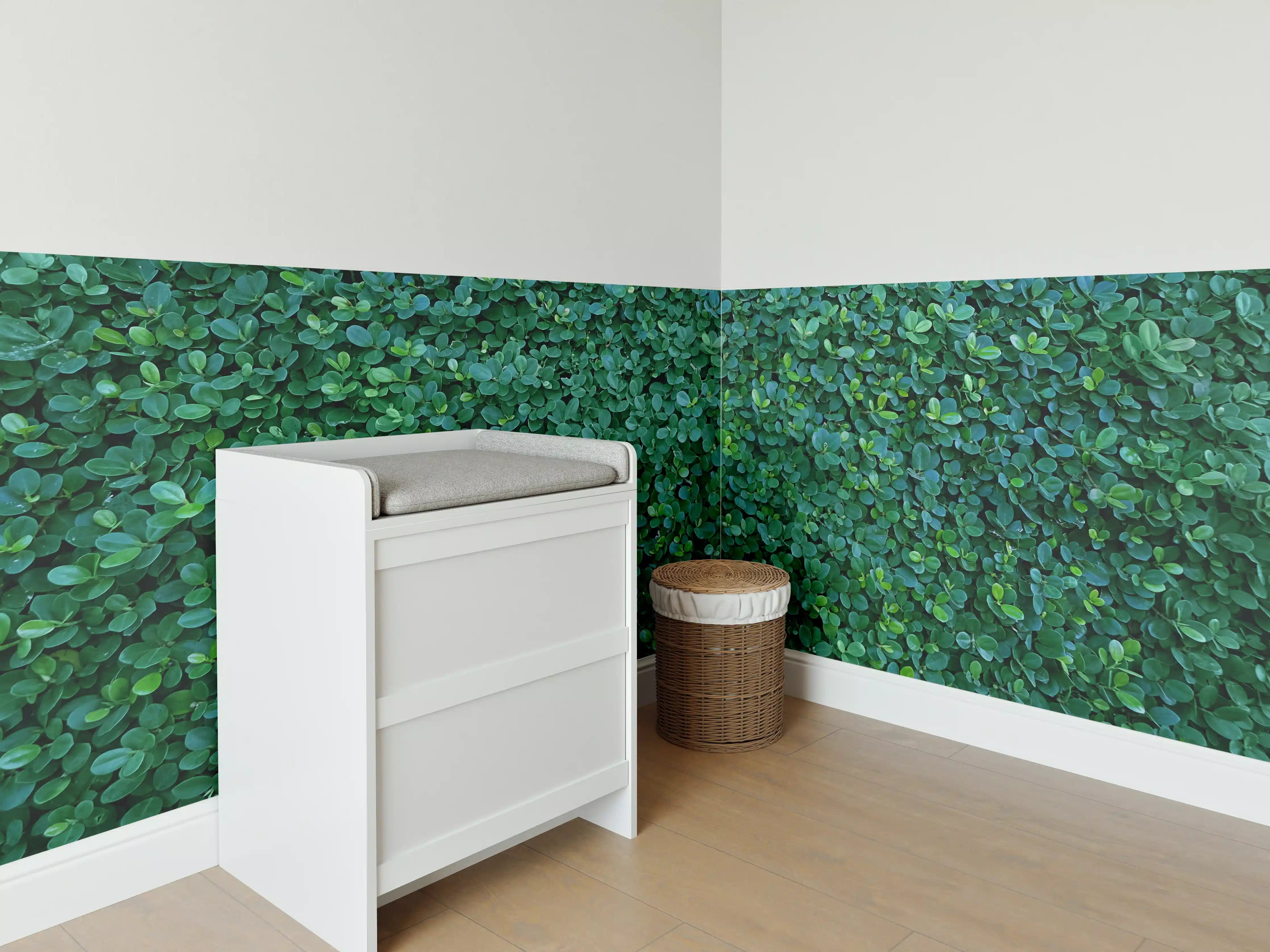 Babyzimmer Wandgestaltung - Grüne Blätterwand Textur
