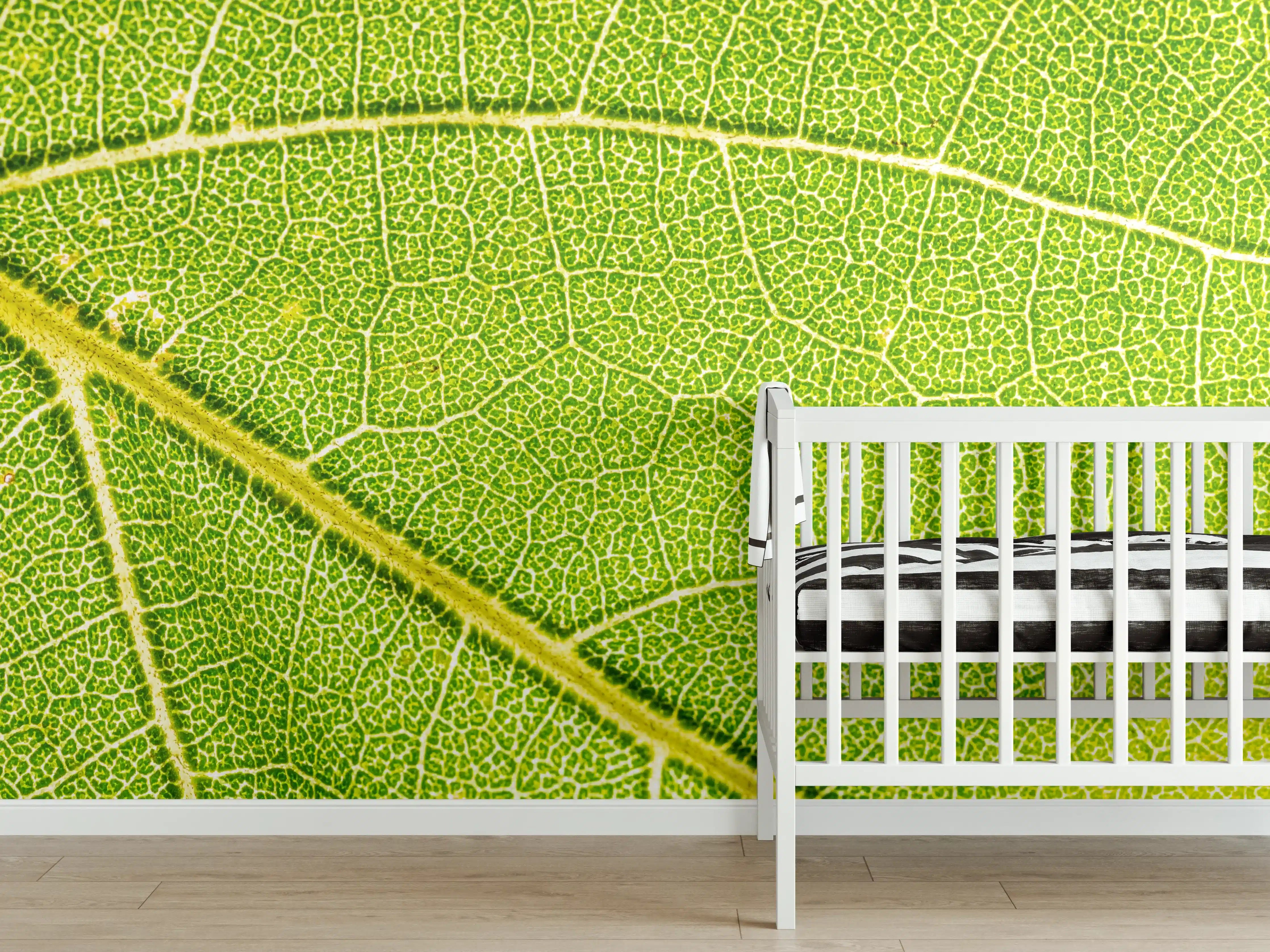 Babyzimmer Wandgestaltung - Grüne Blatt Makro Textur