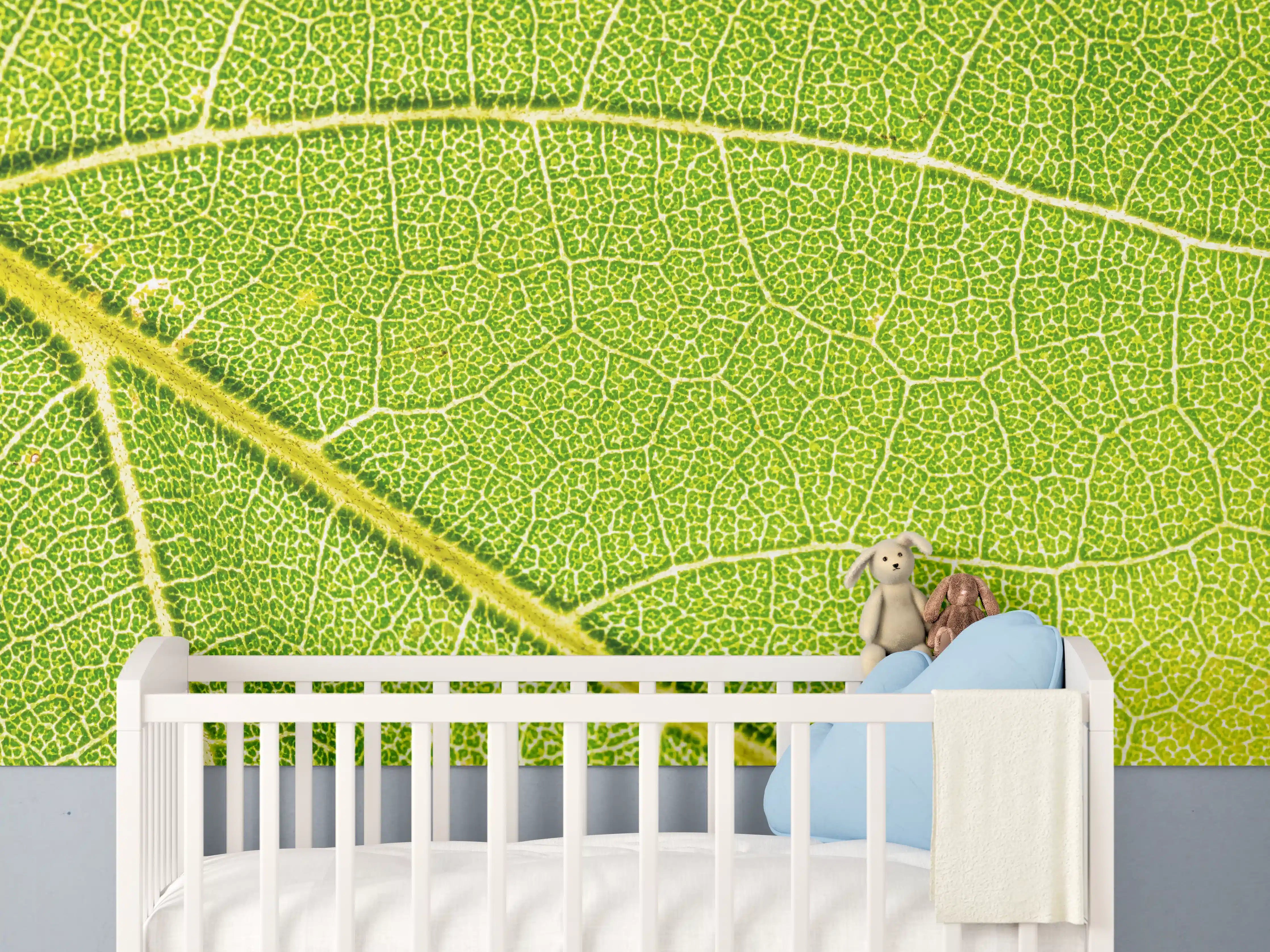 Babyzimmer Wandgestaltung - Grüne Blatt Makro Textur