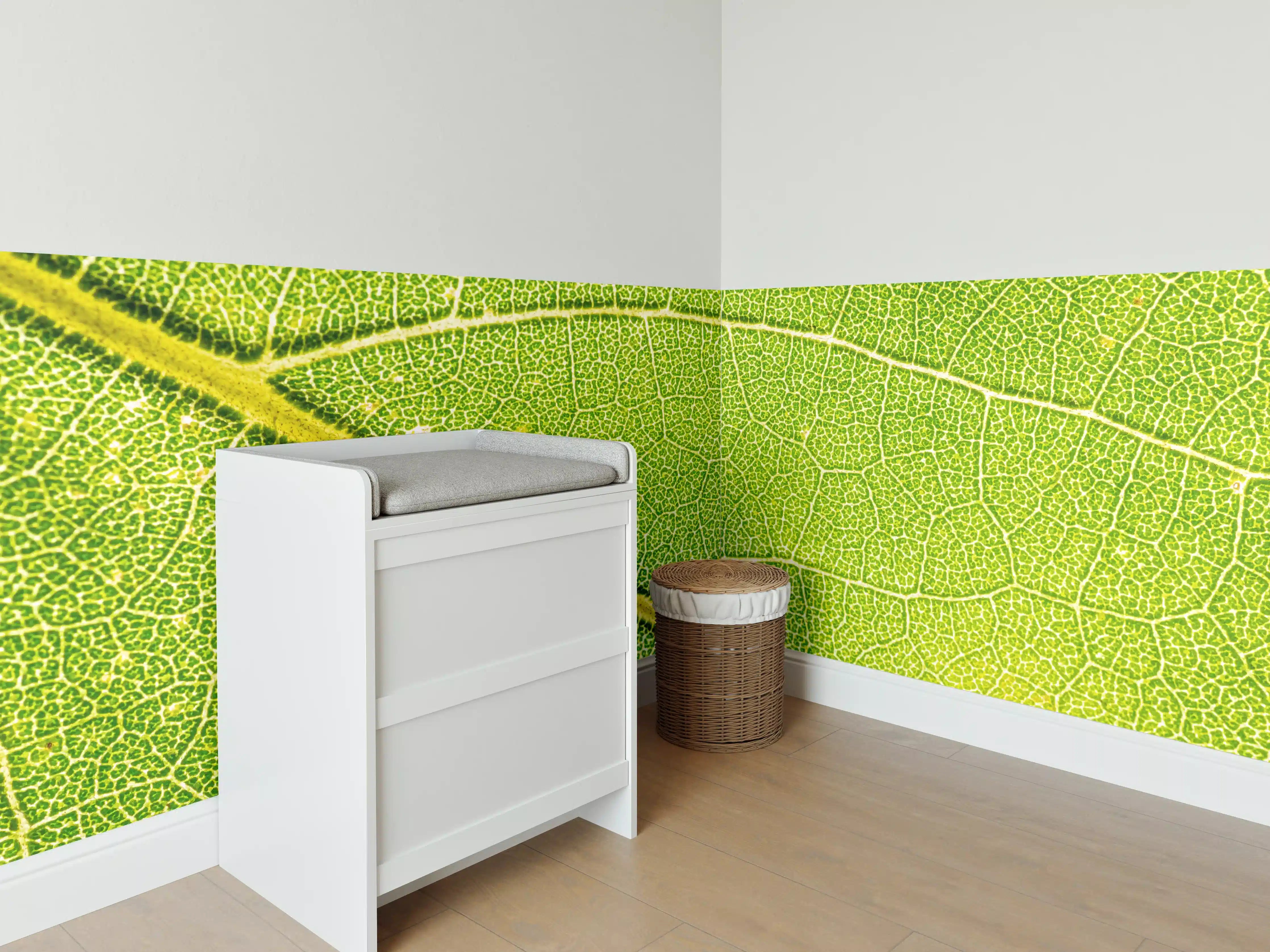 Babyzimmer Wandgestaltung - Grüne Blatt Makro Textur
