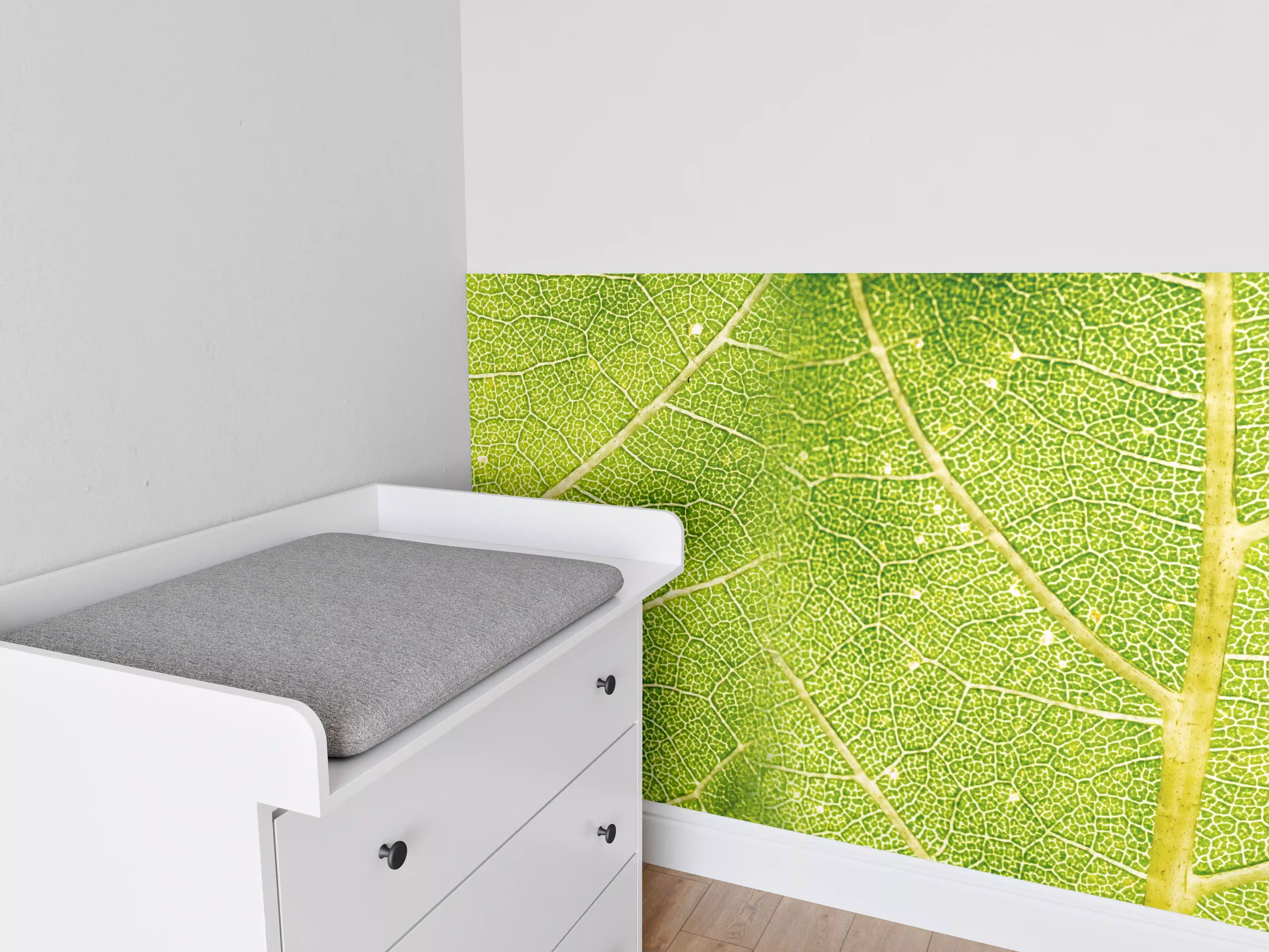 Babyzimmer Wandgestaltung - Grüne Blattstruktur Nahaufnahme