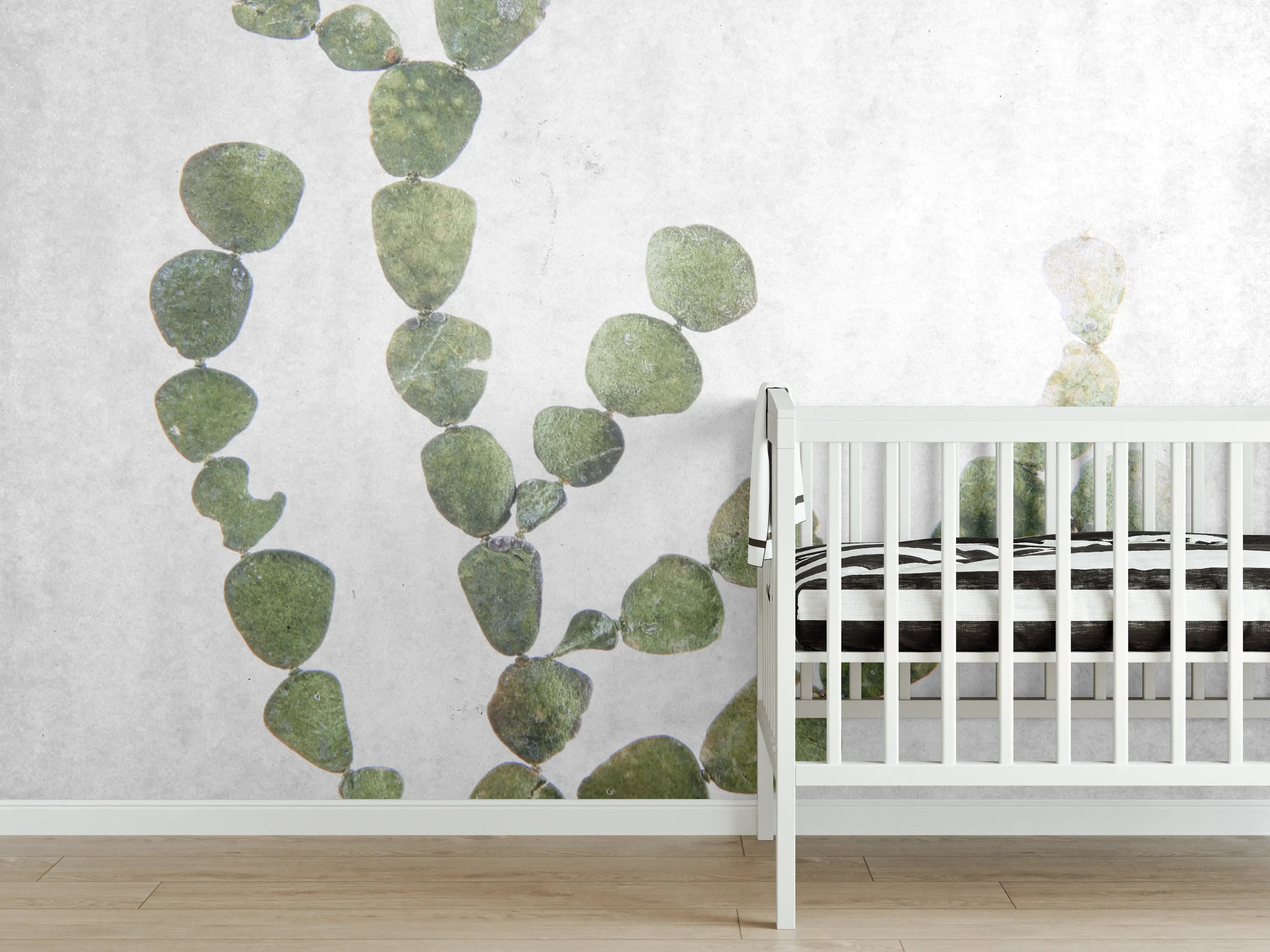 Babyzimmer Wandgestaltung - Grüne Pflanzenstruktur Nahaufnahme