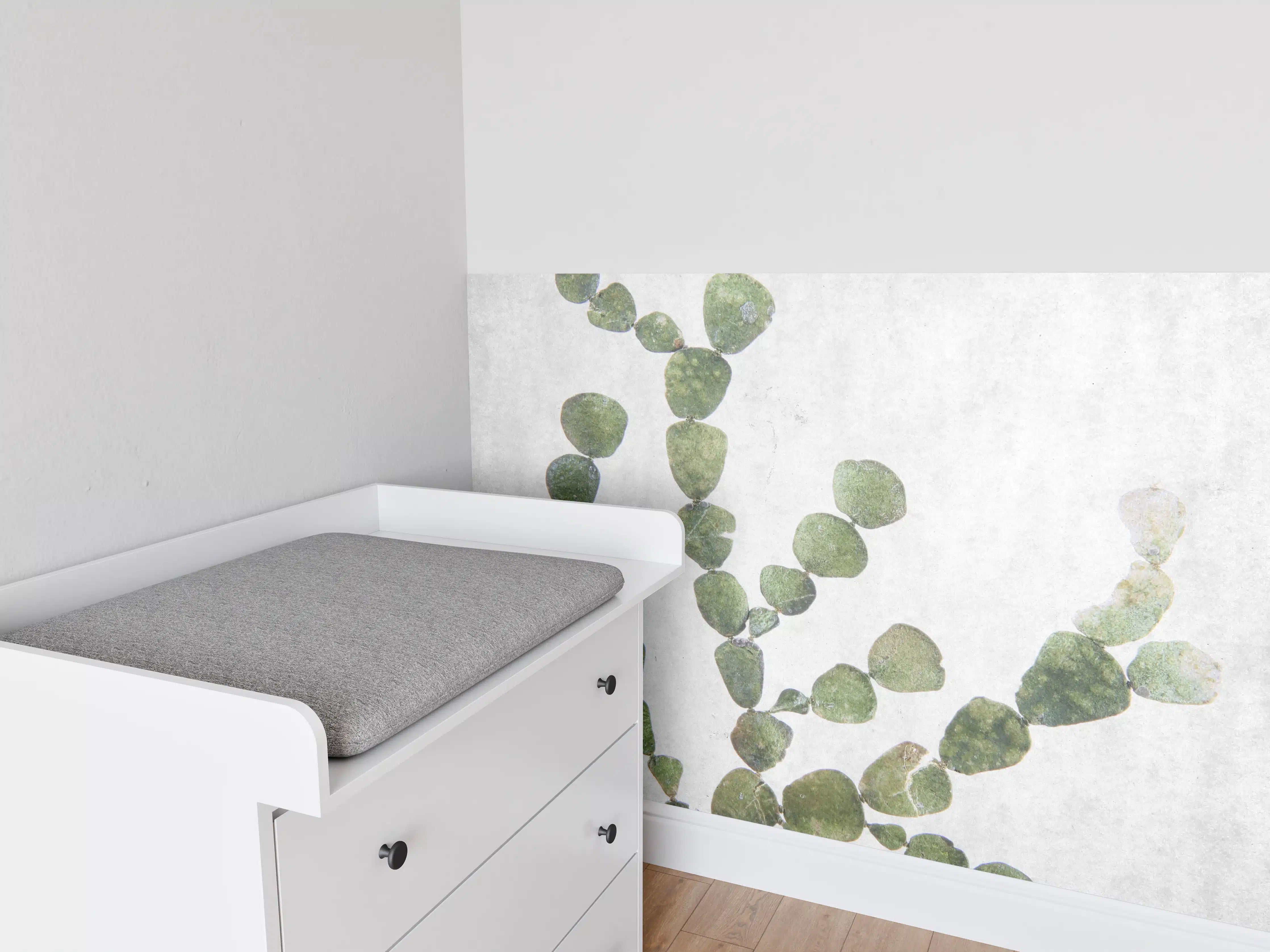Babyzimmer Wandgestaltung - Grüne Pflanzenstruktur Nahaufnahme