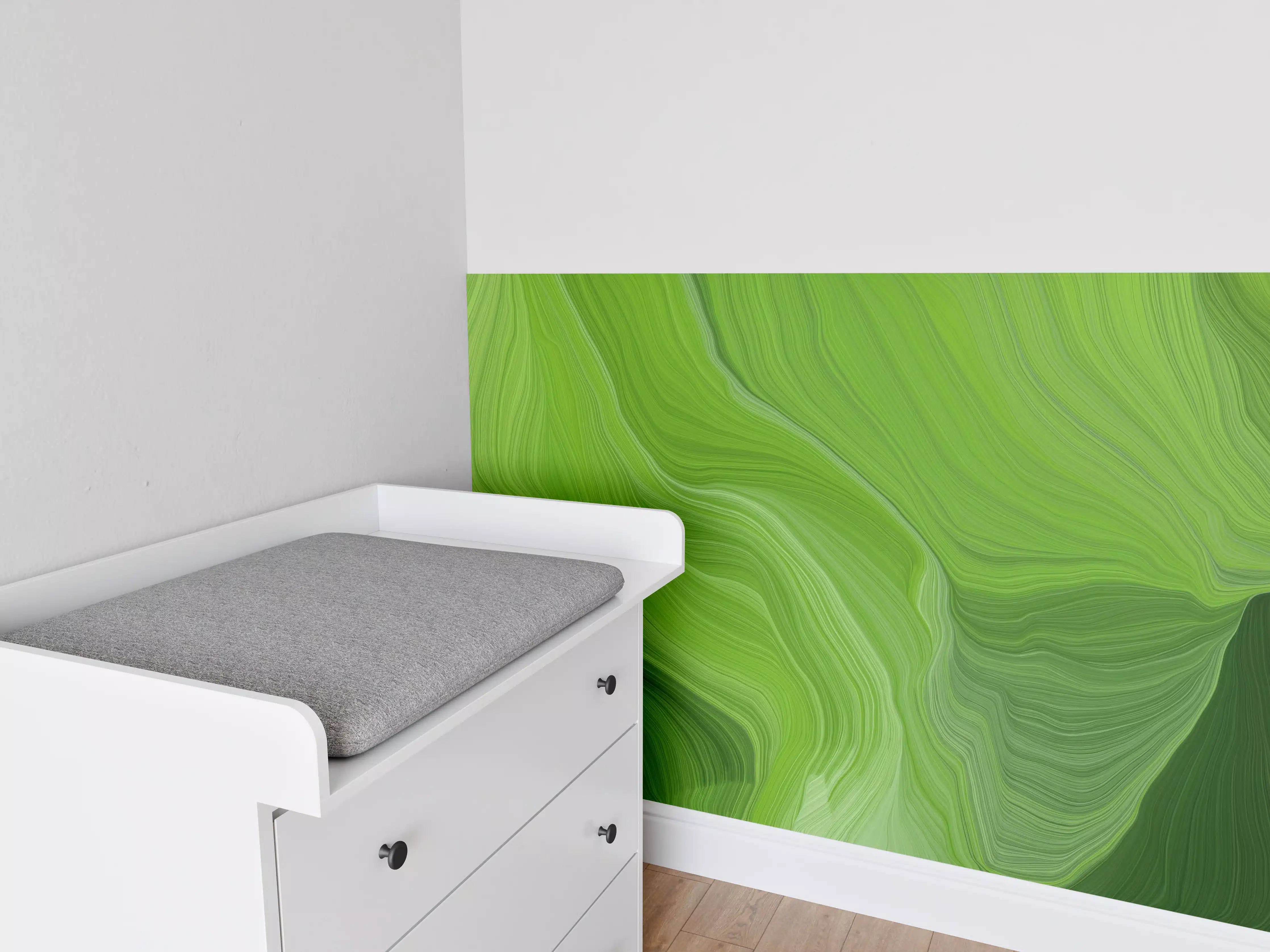 Babyzimmer Wandgestaltung - Grüne abstrakte Farbverläufe