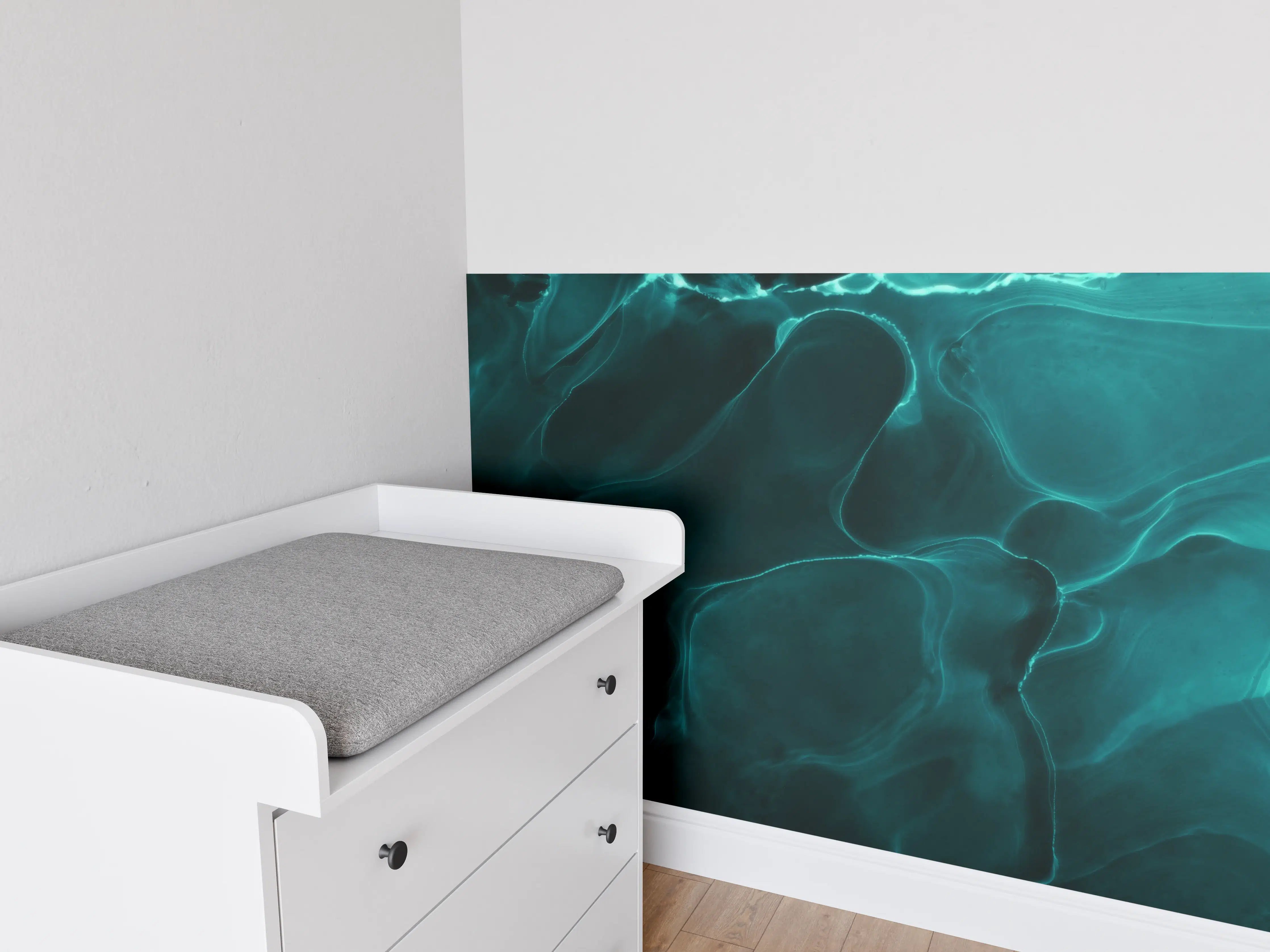 Babyzimmer Wandgestaltung - Grüne elektrische Energielinien
