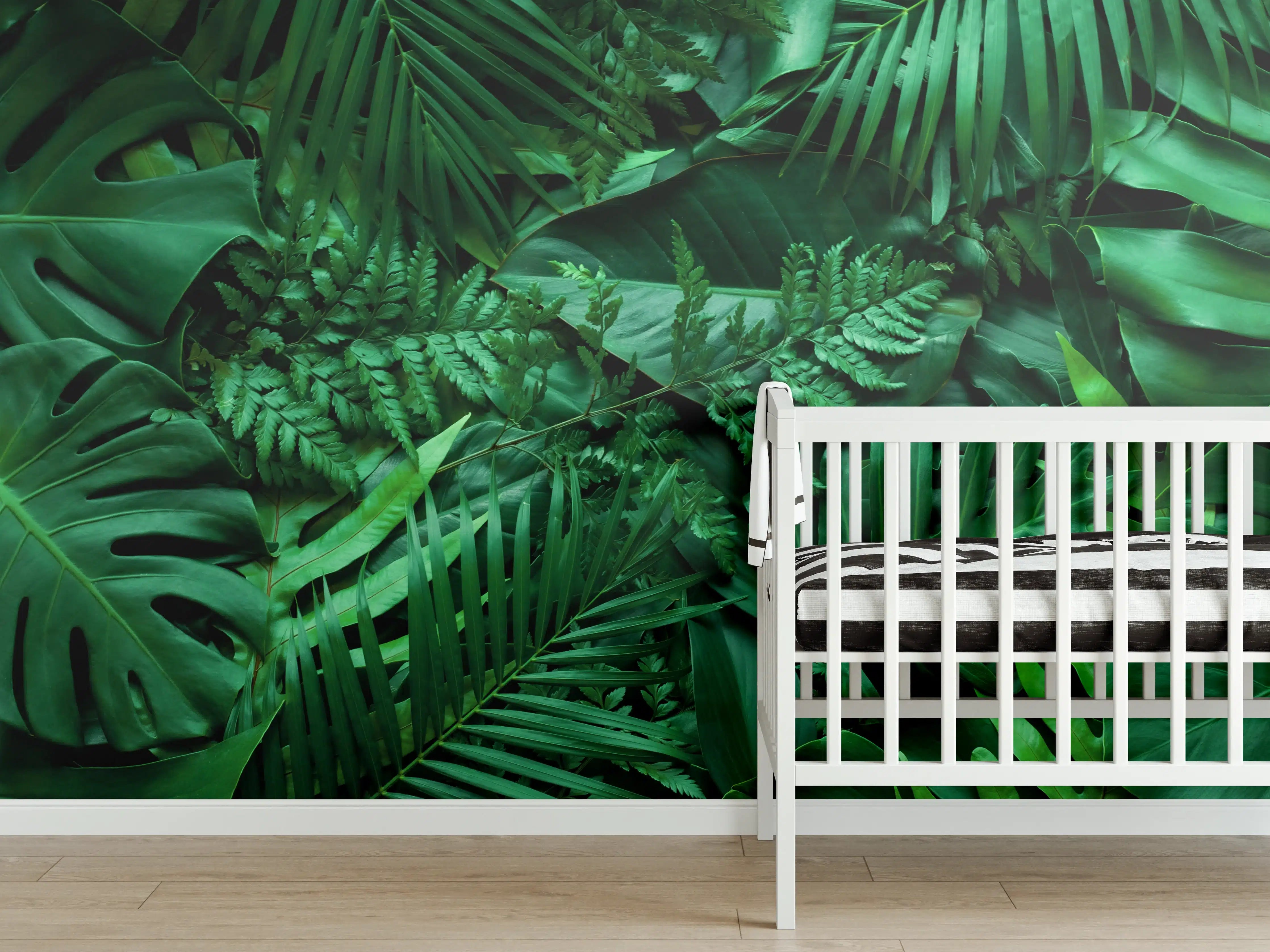 Babyzimmer Wandgestaltung - Grüne tropische Natur