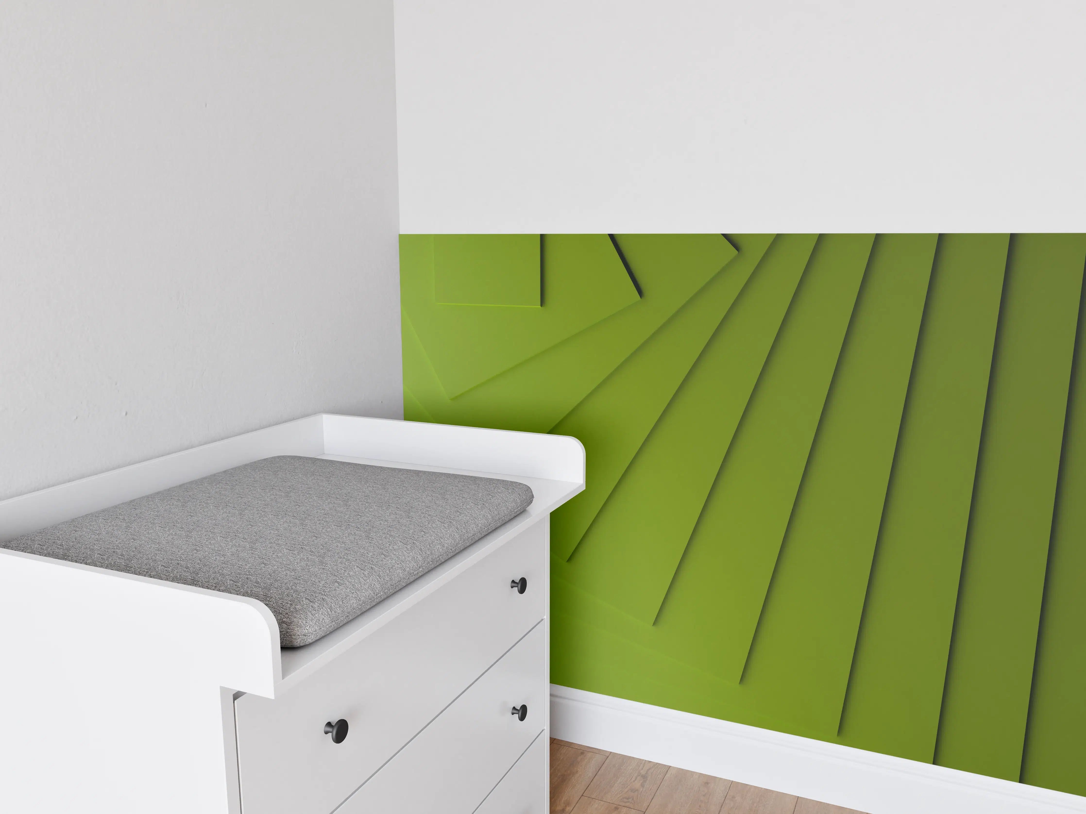 Babyzimmer Wandgestaltung - Grüner Moderner Hintergrund 