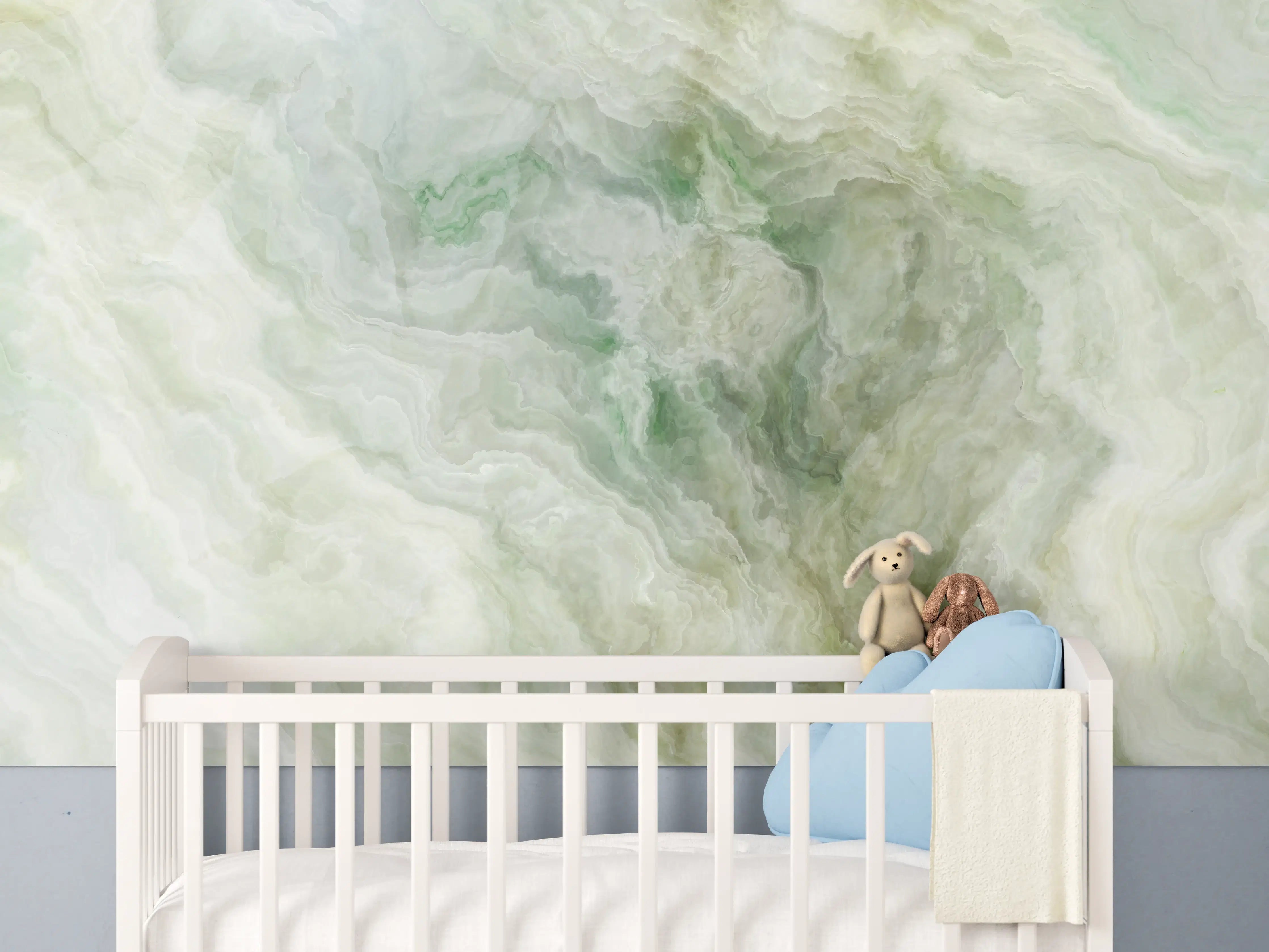 Babyzimmer Wandgestaltung - Grünlicher Onyx