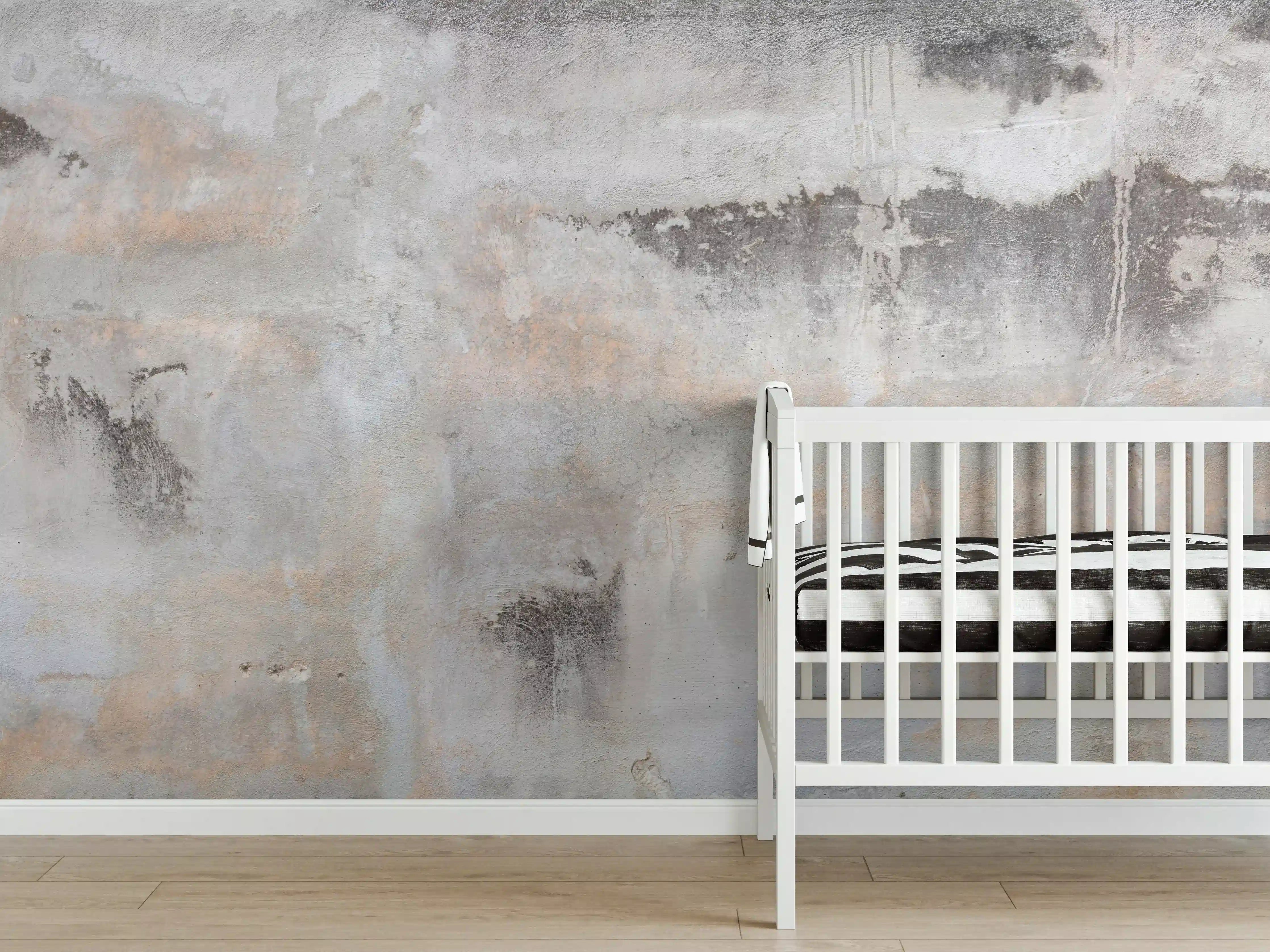Babyzimmer Wandgestaltung - Grunge Betonwand