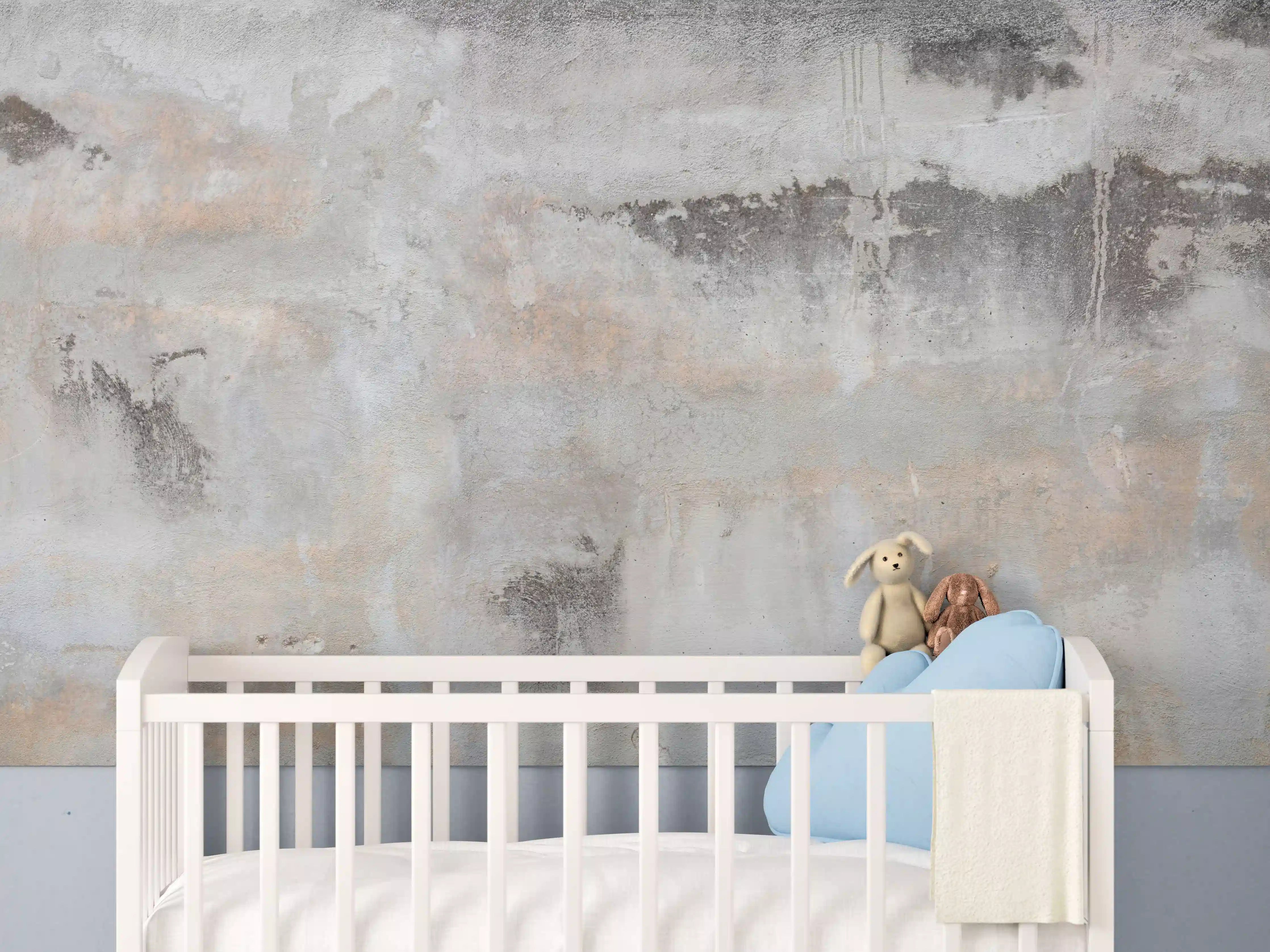 Babyzimmer Wandgestaltung - Grunge Betonwand