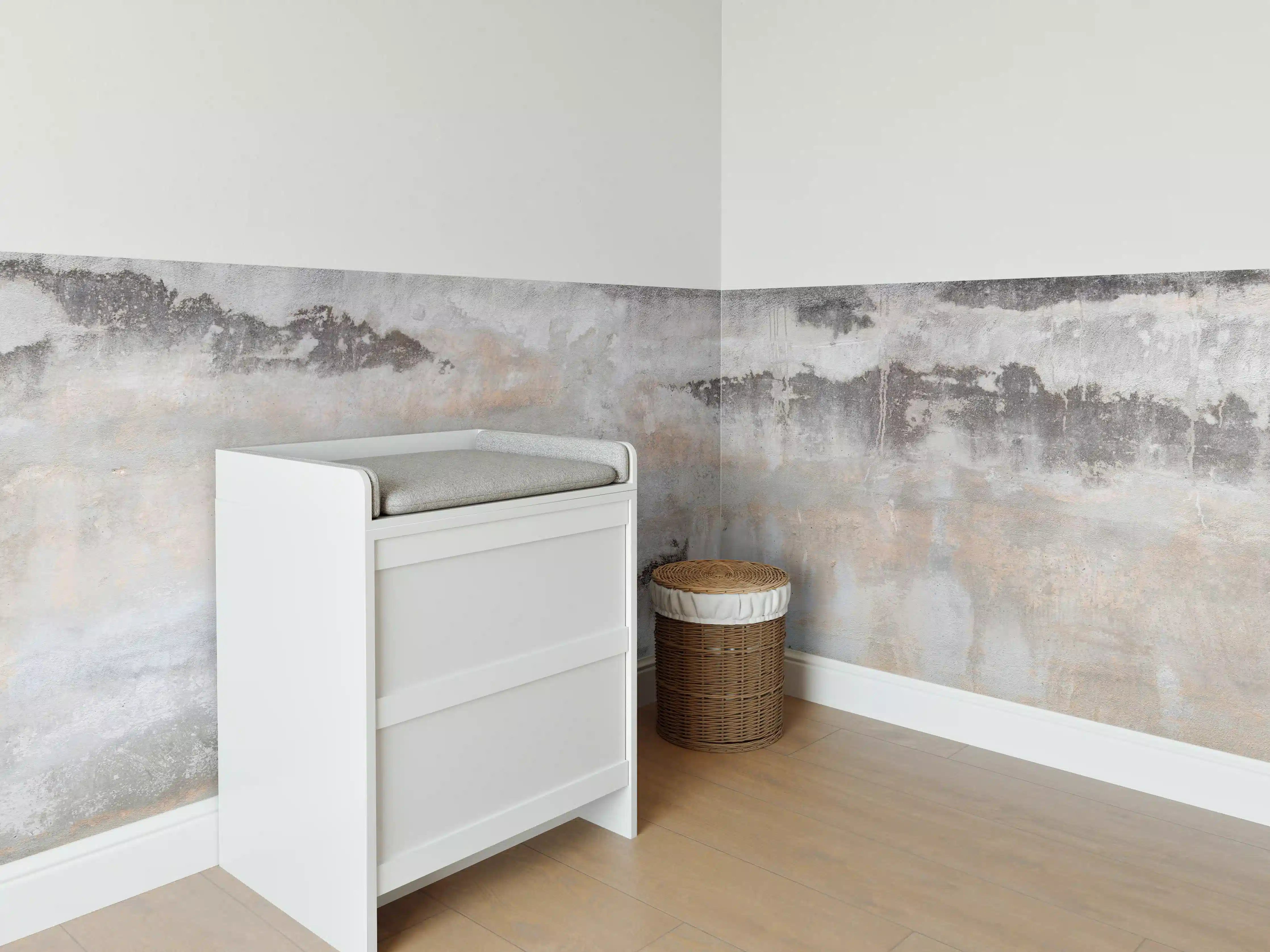 Babyzimmer Wandgestaltung - Grunge Betonwand