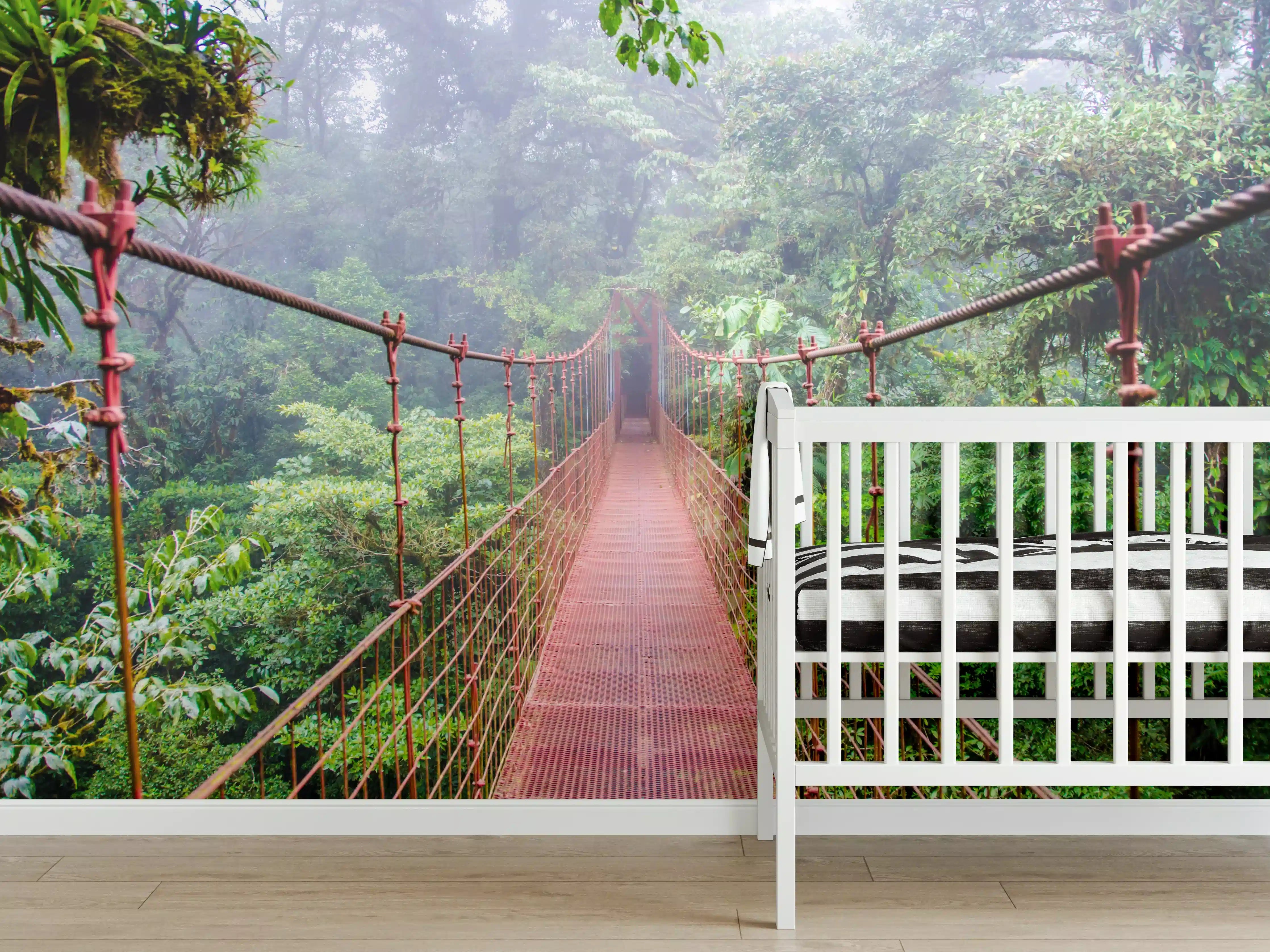 Babyzimmer Wandgestaltung - Hängebrücke im Regenwald Costa Rica