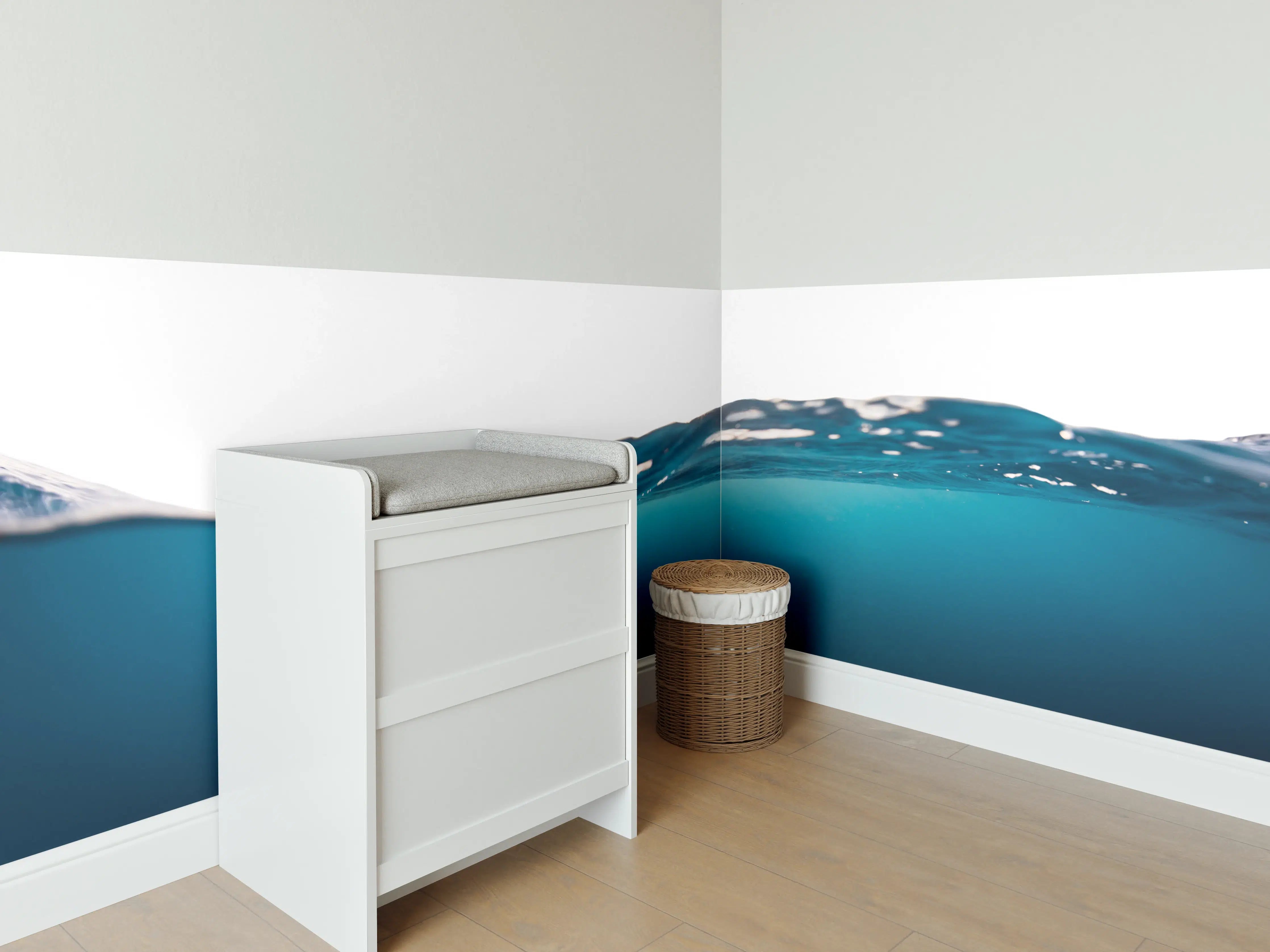 Babyzimmer Wandgestaltung - Harmonische Wasserwelle