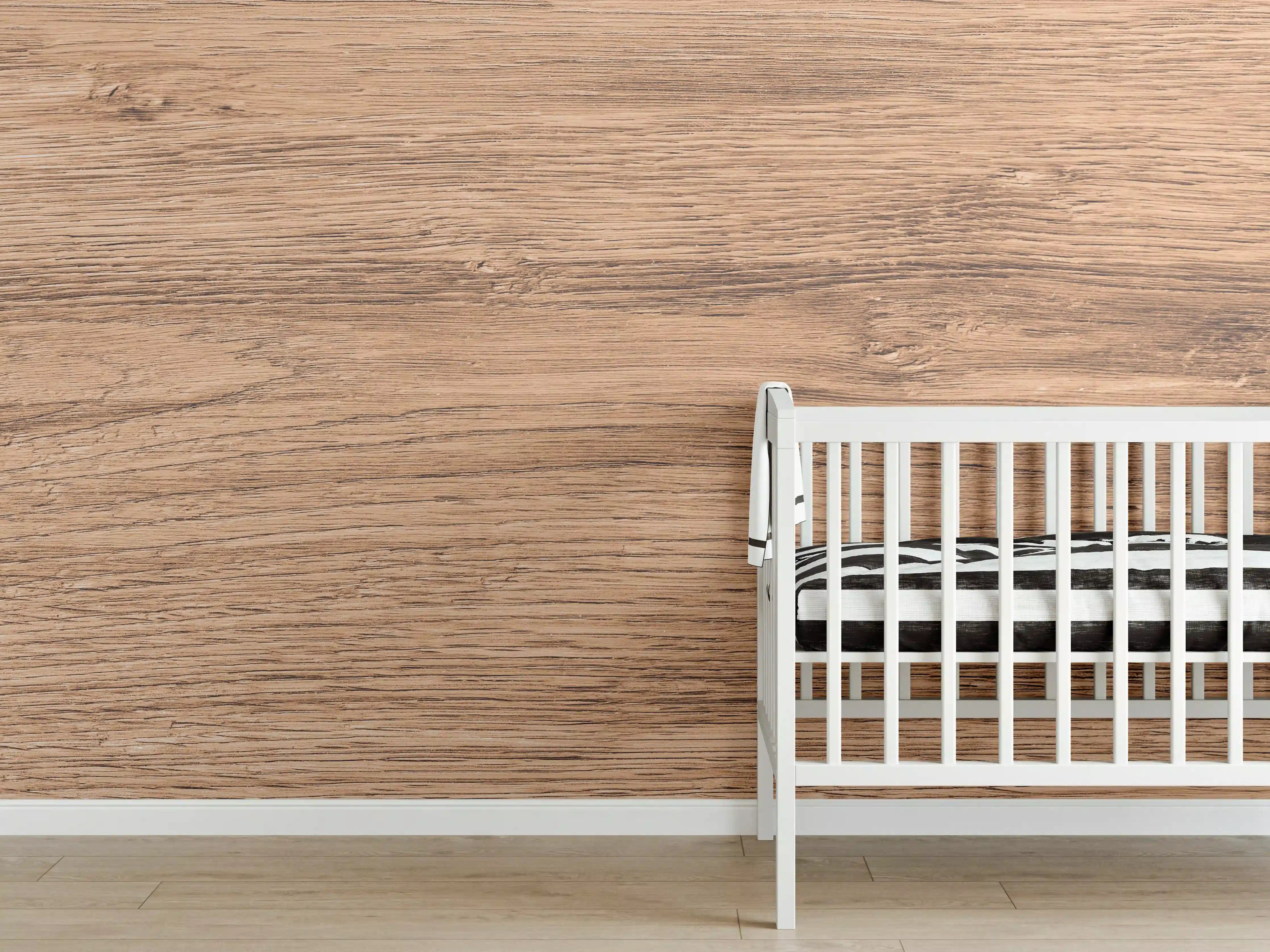 Babyzimmer Wandgestaltung - Hartholz Eiche Textur