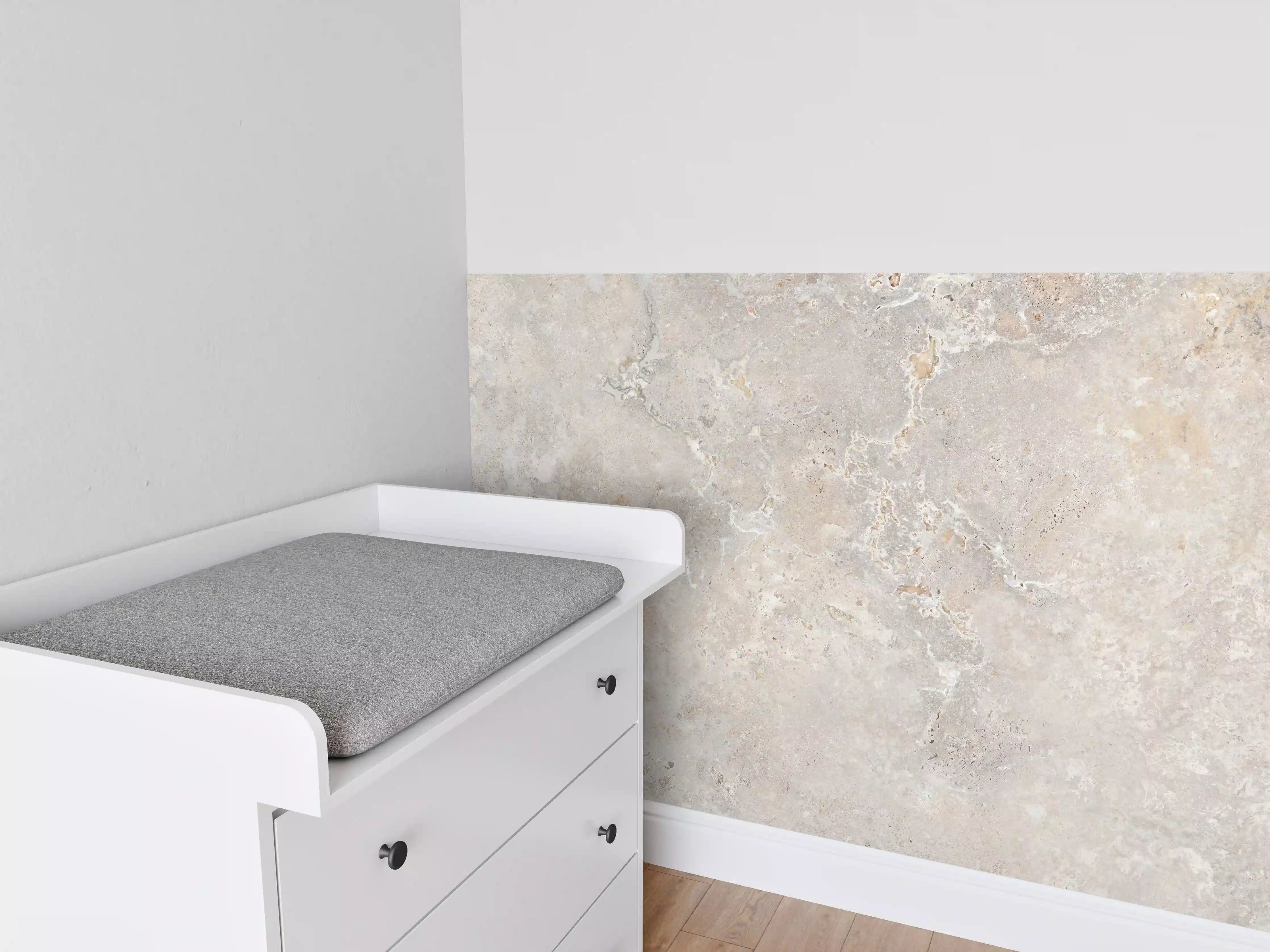 Babyzimmer Wandgestaltung - Hell bräunliche edle Marmortextur