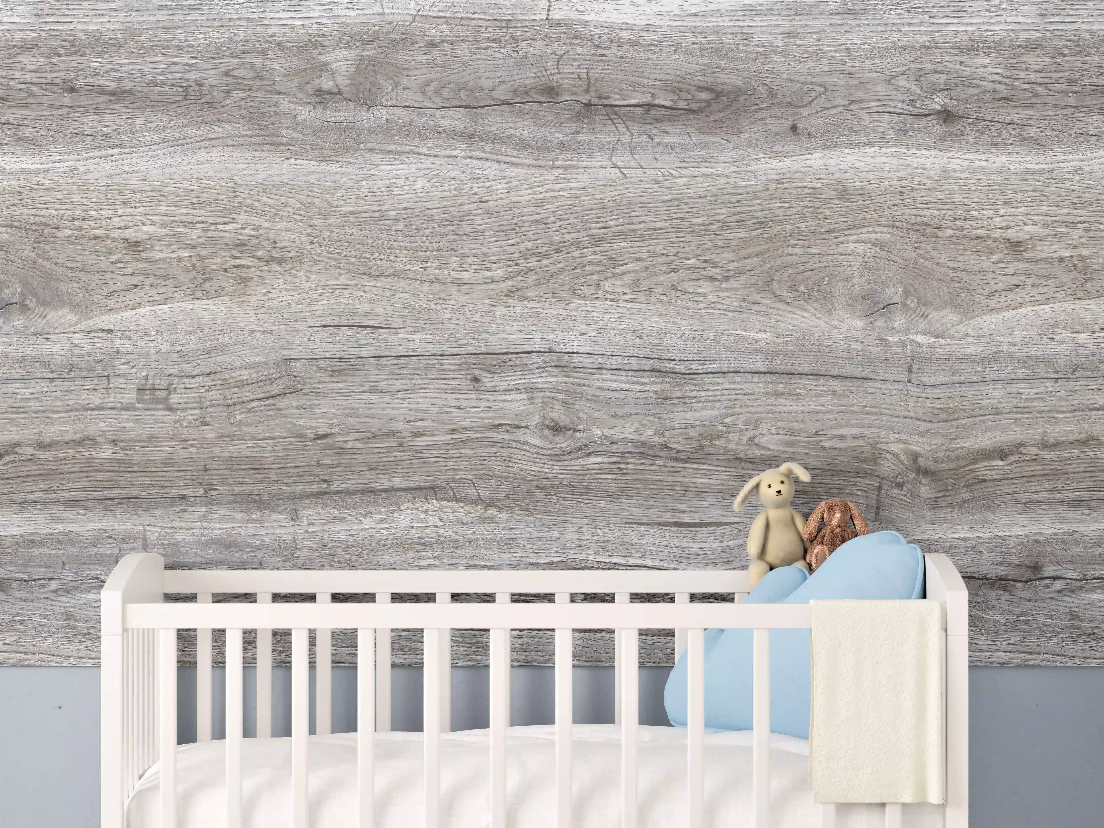 Babyzimmer Wandgestaltung - Hell-braune Holz Textur