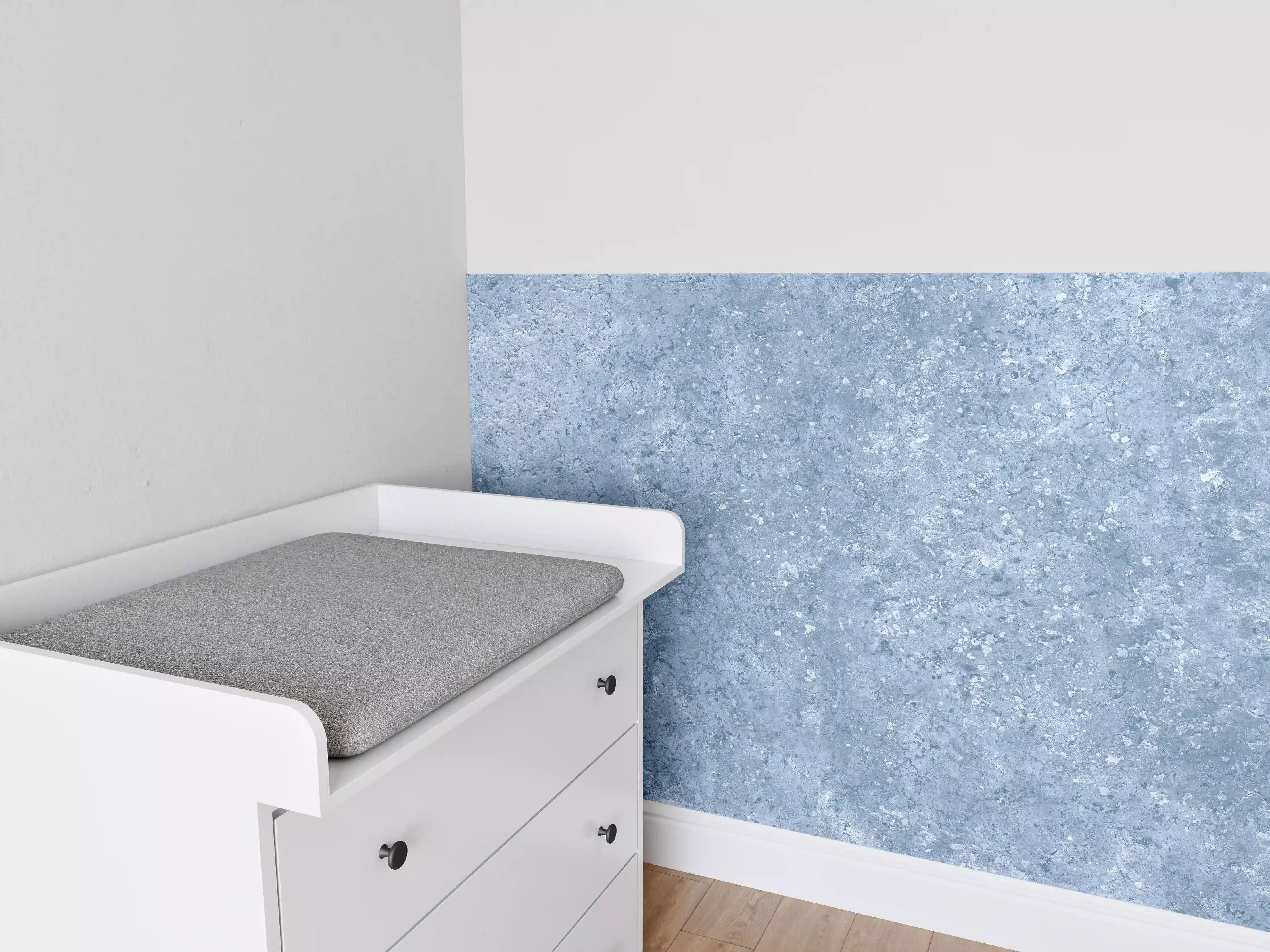 Babyzimmer Wandgestaltung - Hellblaue getünchte Wandtextur