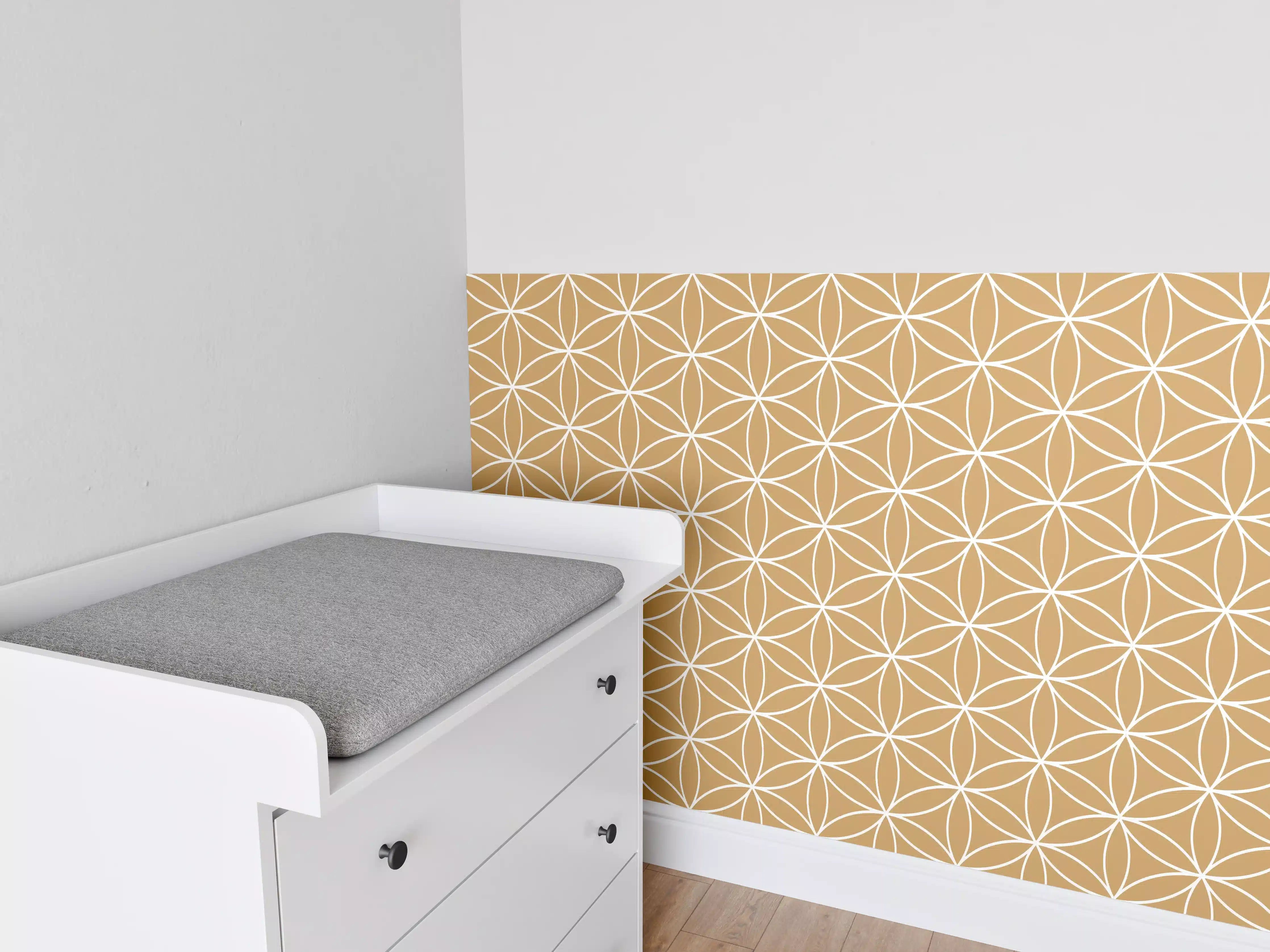 Babyzimmer Wandgestaltung - Hellbraune geometrische Muster