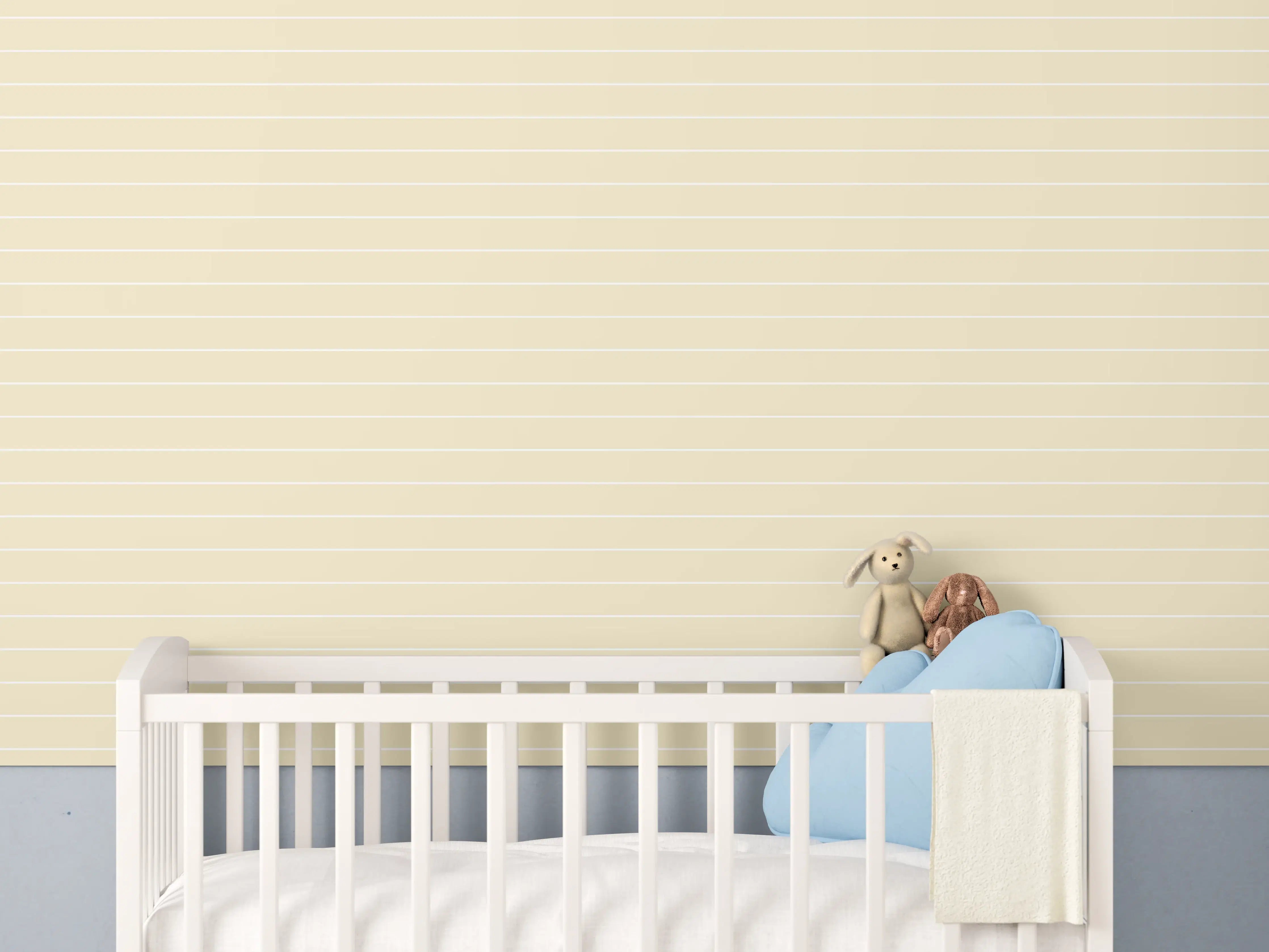 Babyzimmer Wandgestaltung - Helle Beige-Wände mit subtilen Linien