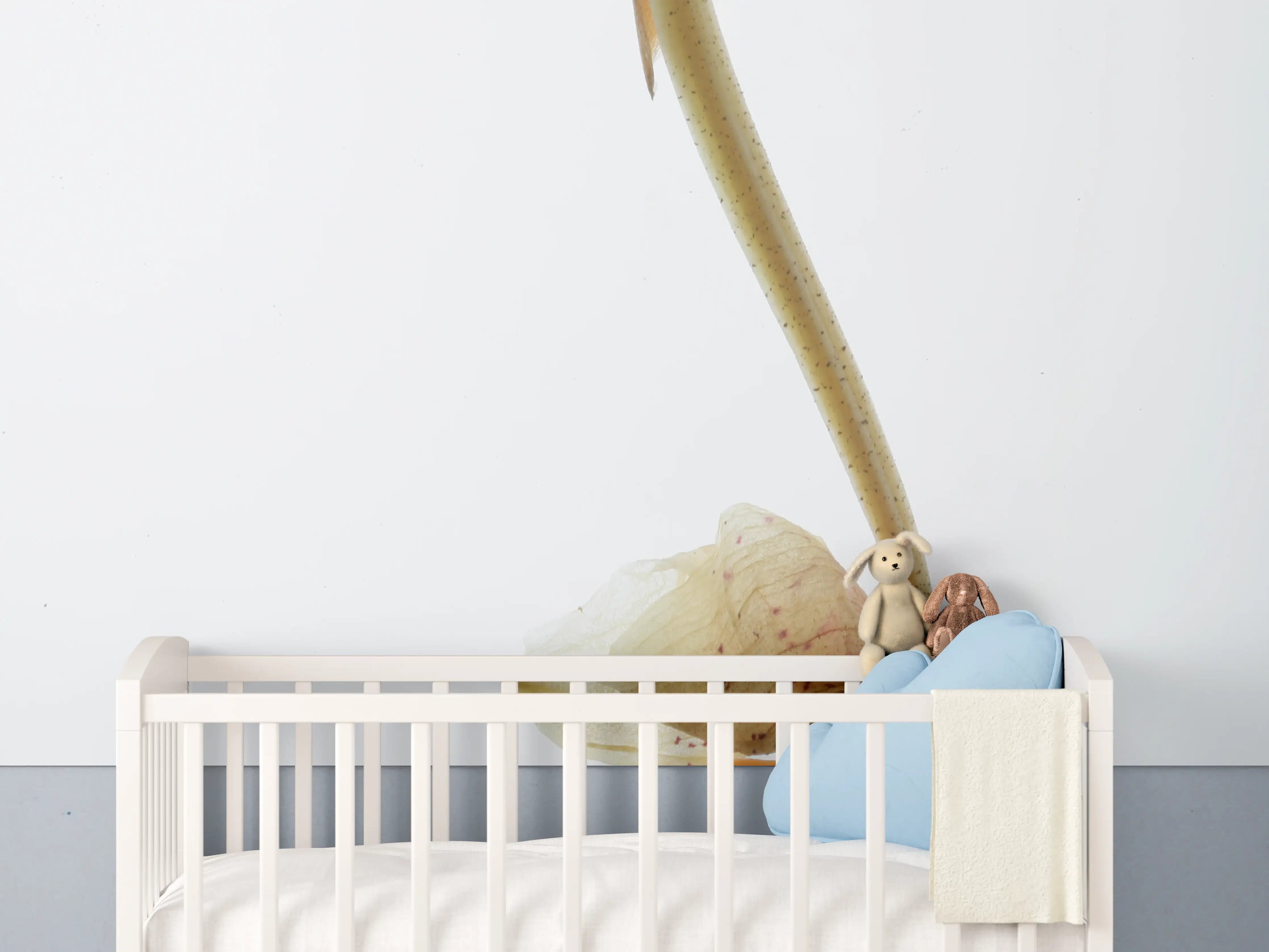 Babyzimmer Wandgestaltung - Helle Blume - Nahaufnahme