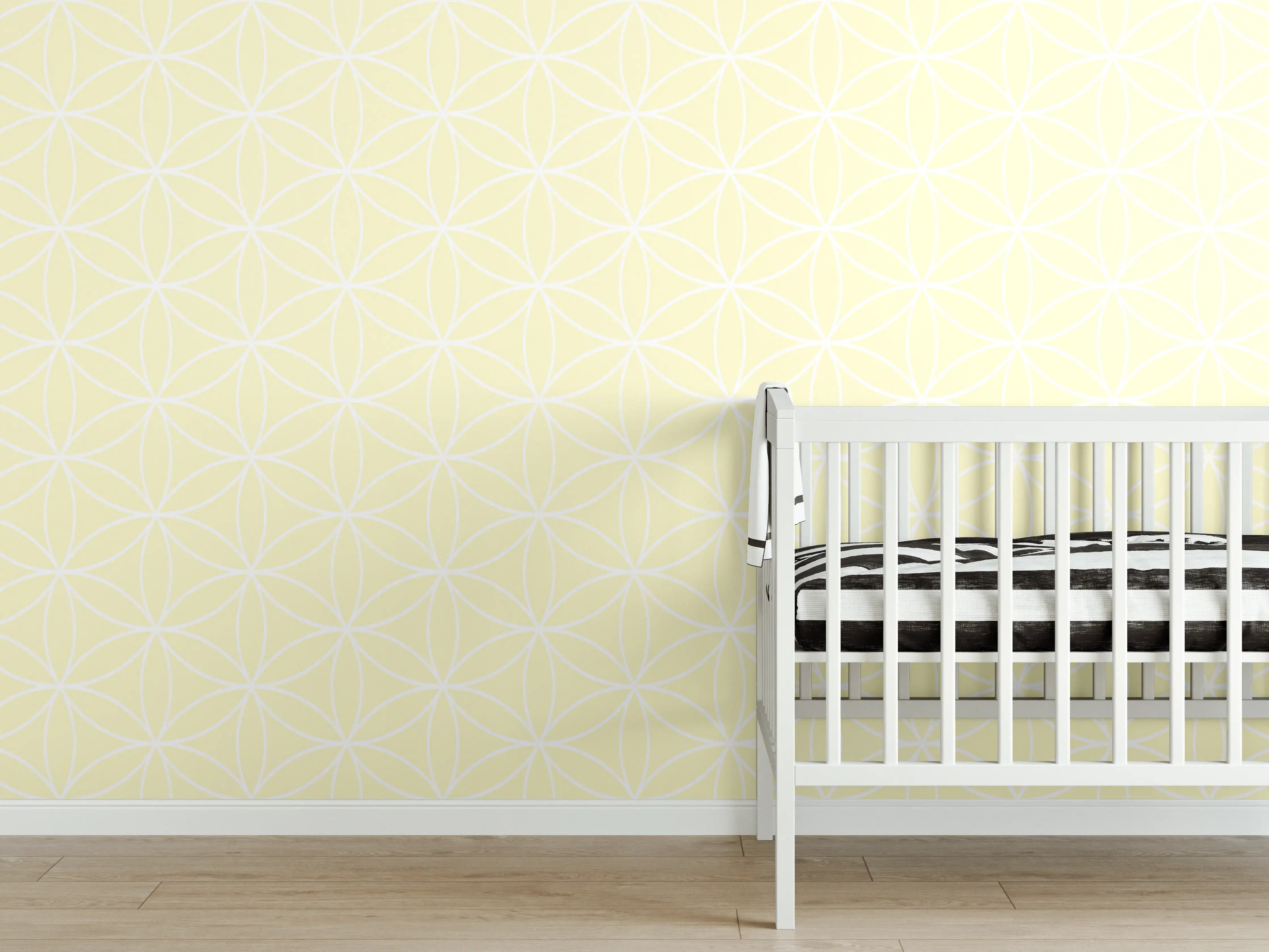 Babyzimmer Wandgestaltung - Helle Limone-Crema-Fliese