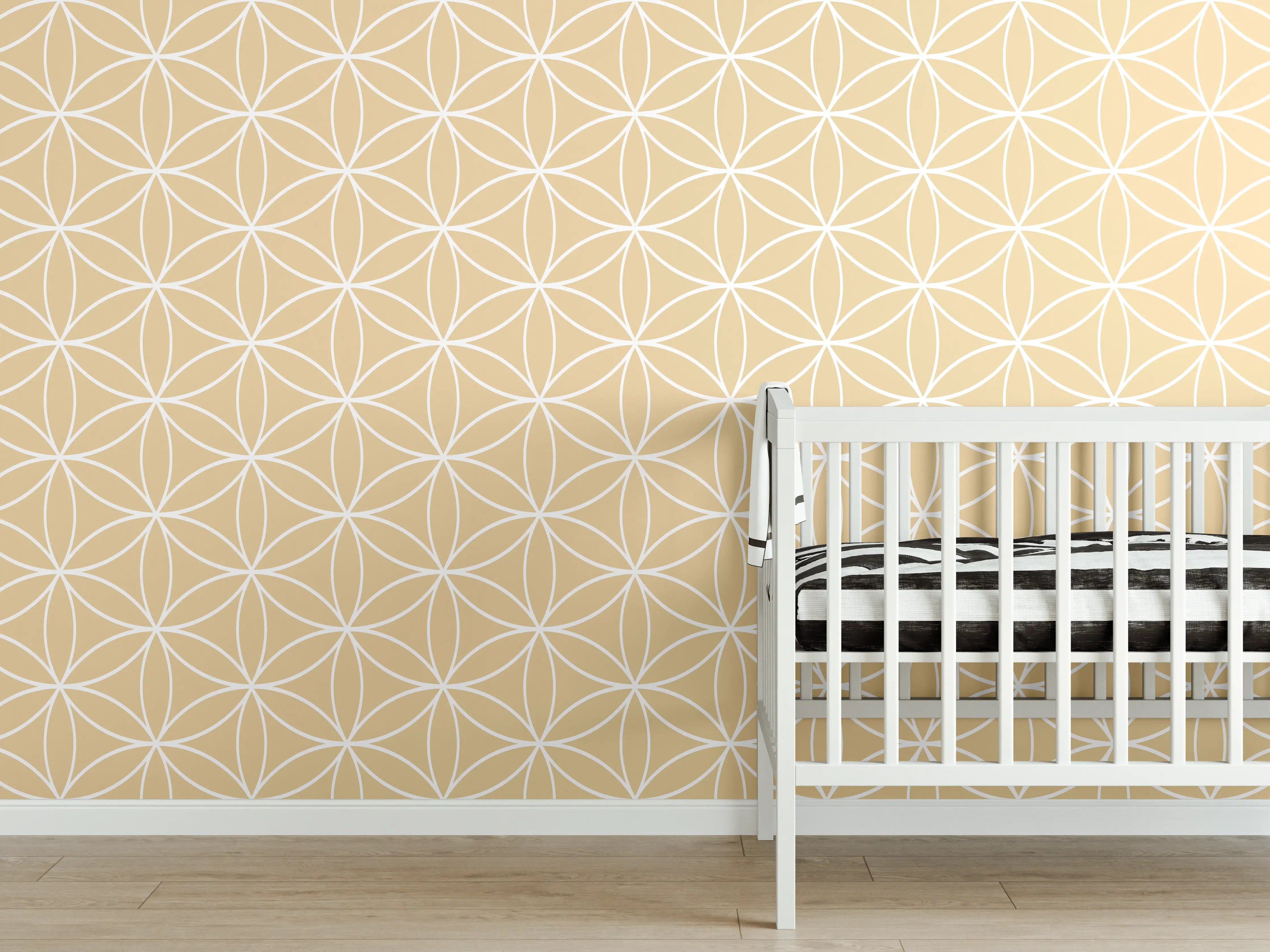 Babyzimmer Wandgestaltung - Helle Sand-Design-Vorlage