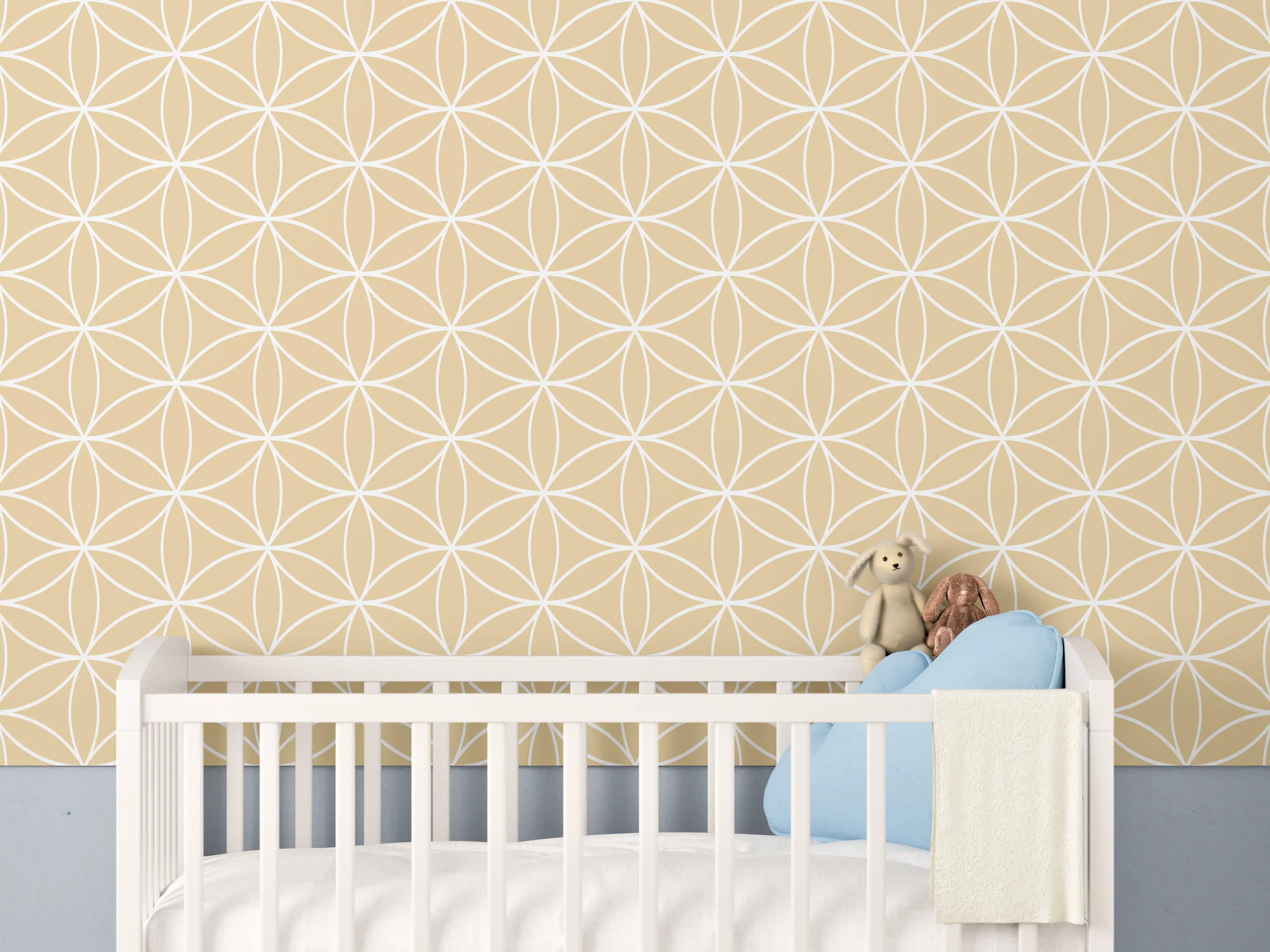 Babyzimmer Wandgestaltung - Helle Sand-Design-Vorlage