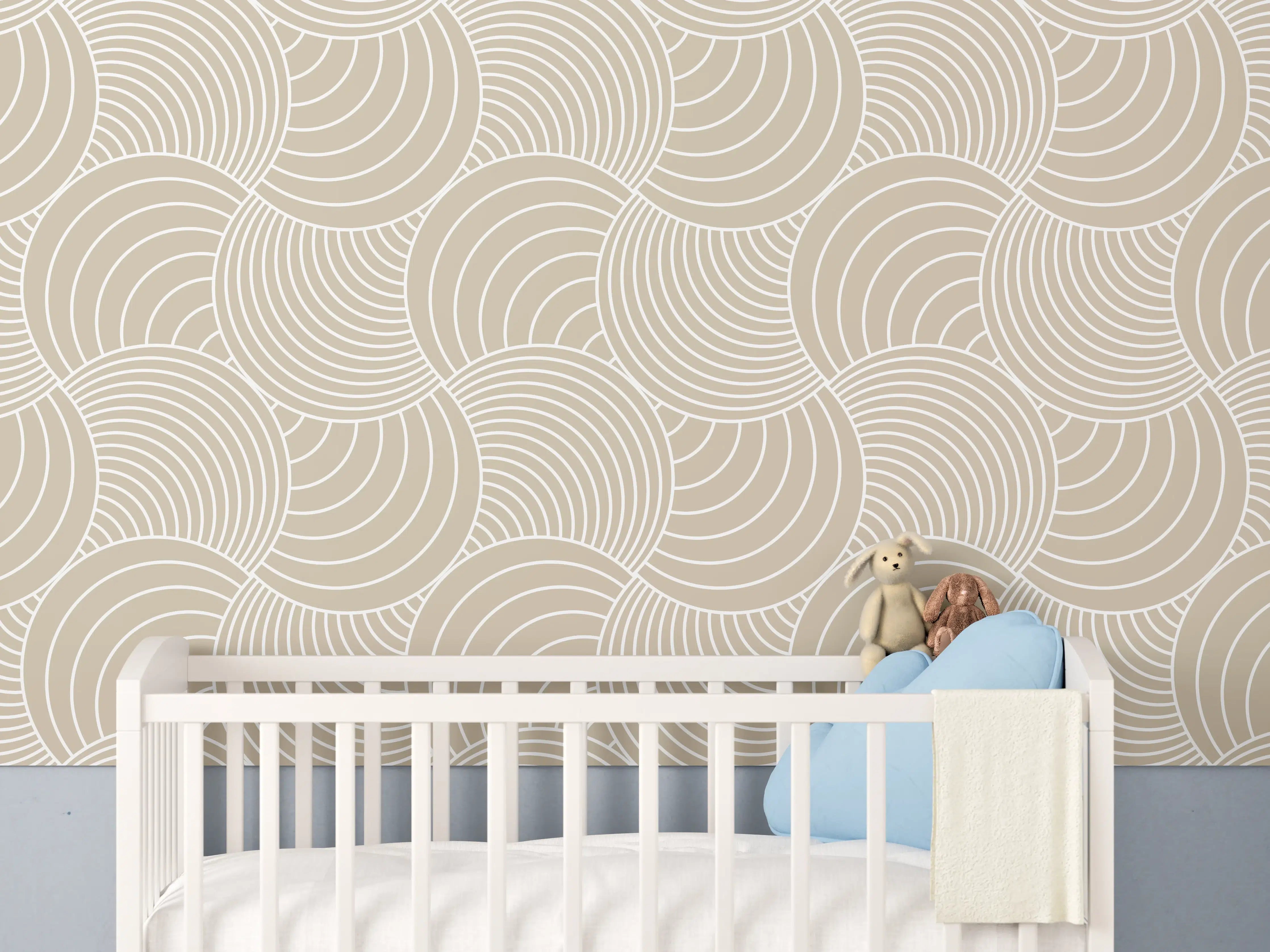 Babyzimmer Wandgestaltung - Helle Weiss-Grau-Marmortextur mit feinen Nuancen
