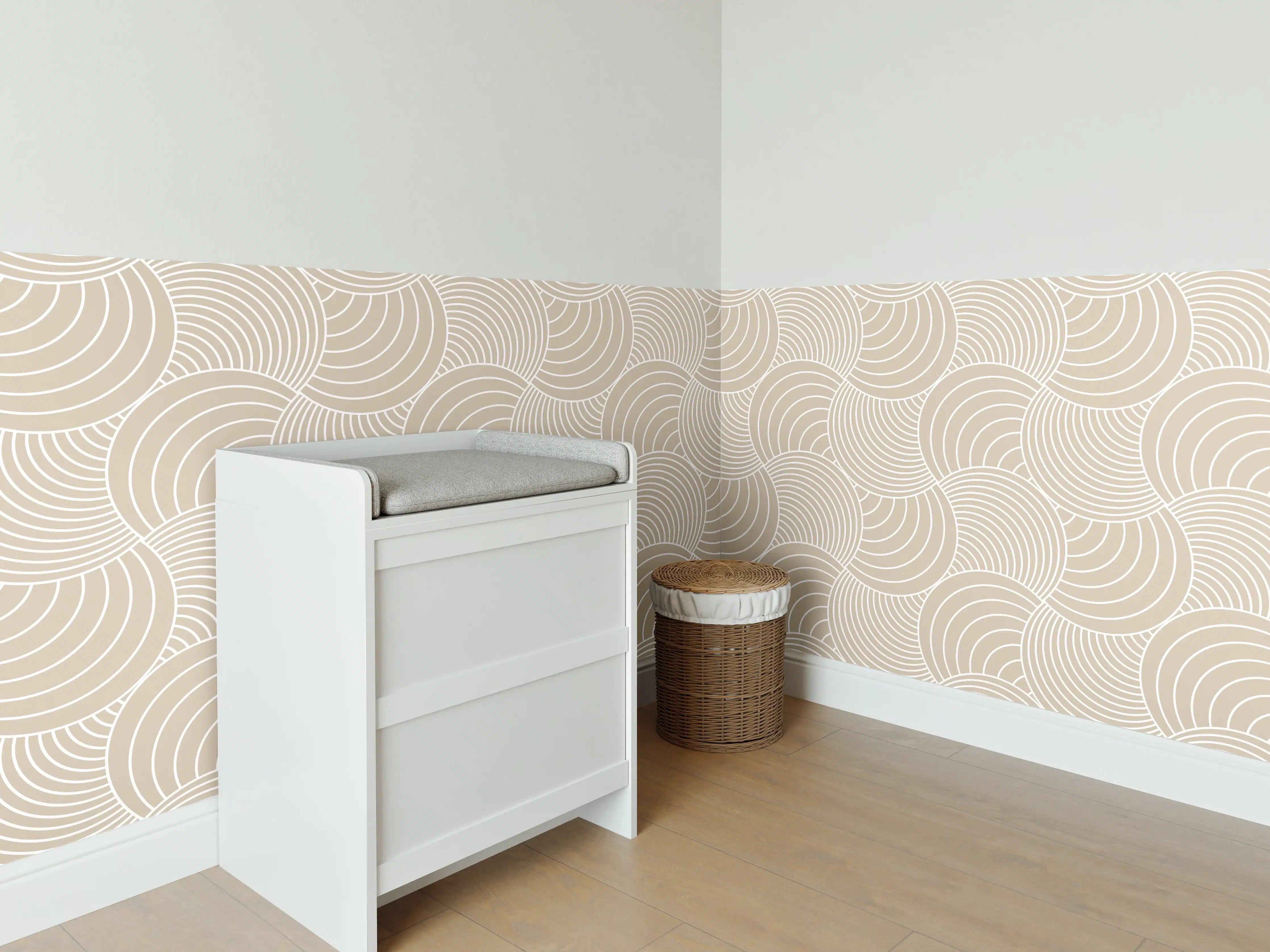 Babyzimmer Wandgestaltung - Helle Weiss-Grau-Marmortextur mit feinen Nuancen