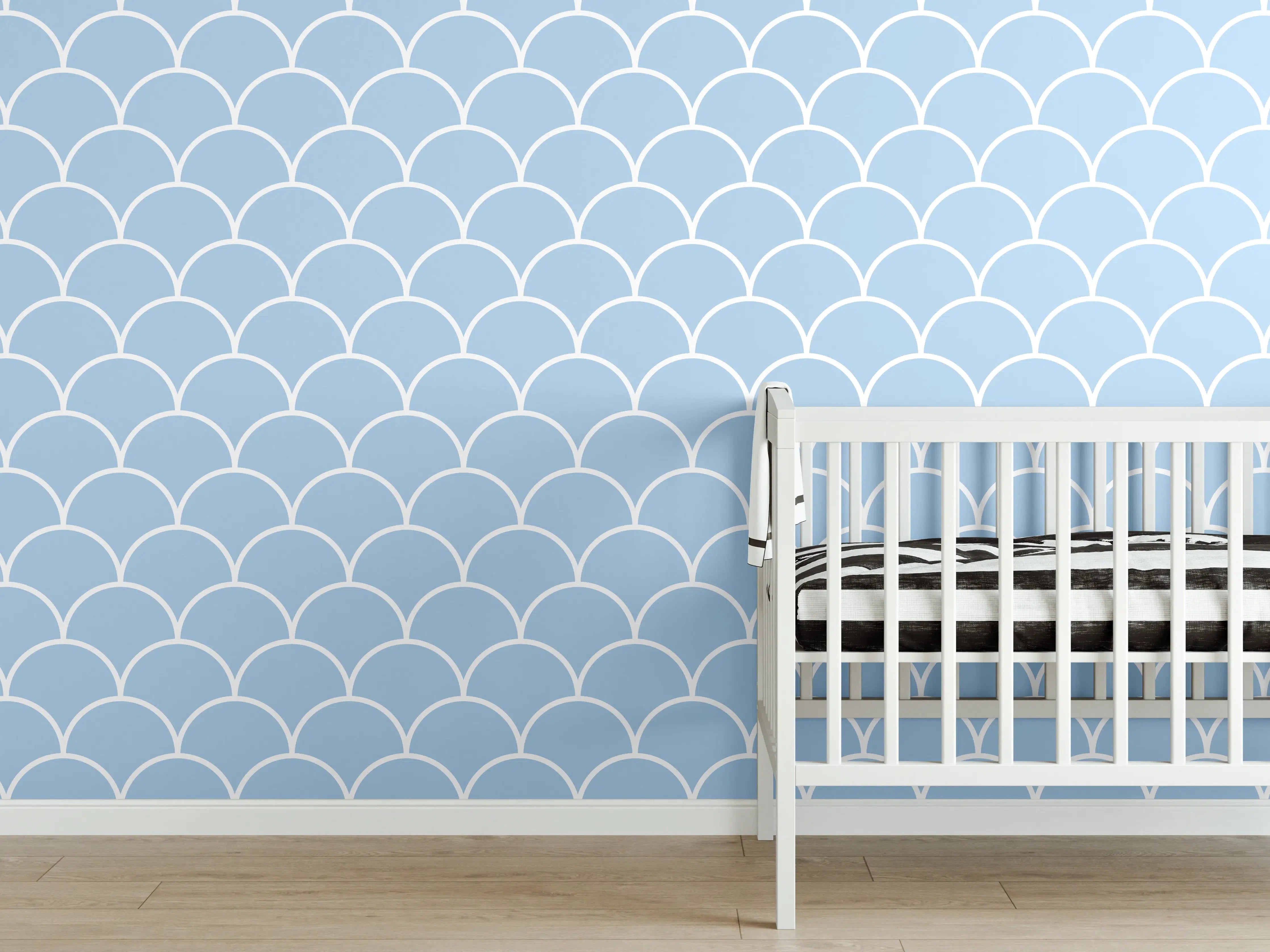 Babyzimmer Wandgestaltung - Helle Weiß-Graue Marmor-Textur mit feinen Nuancen