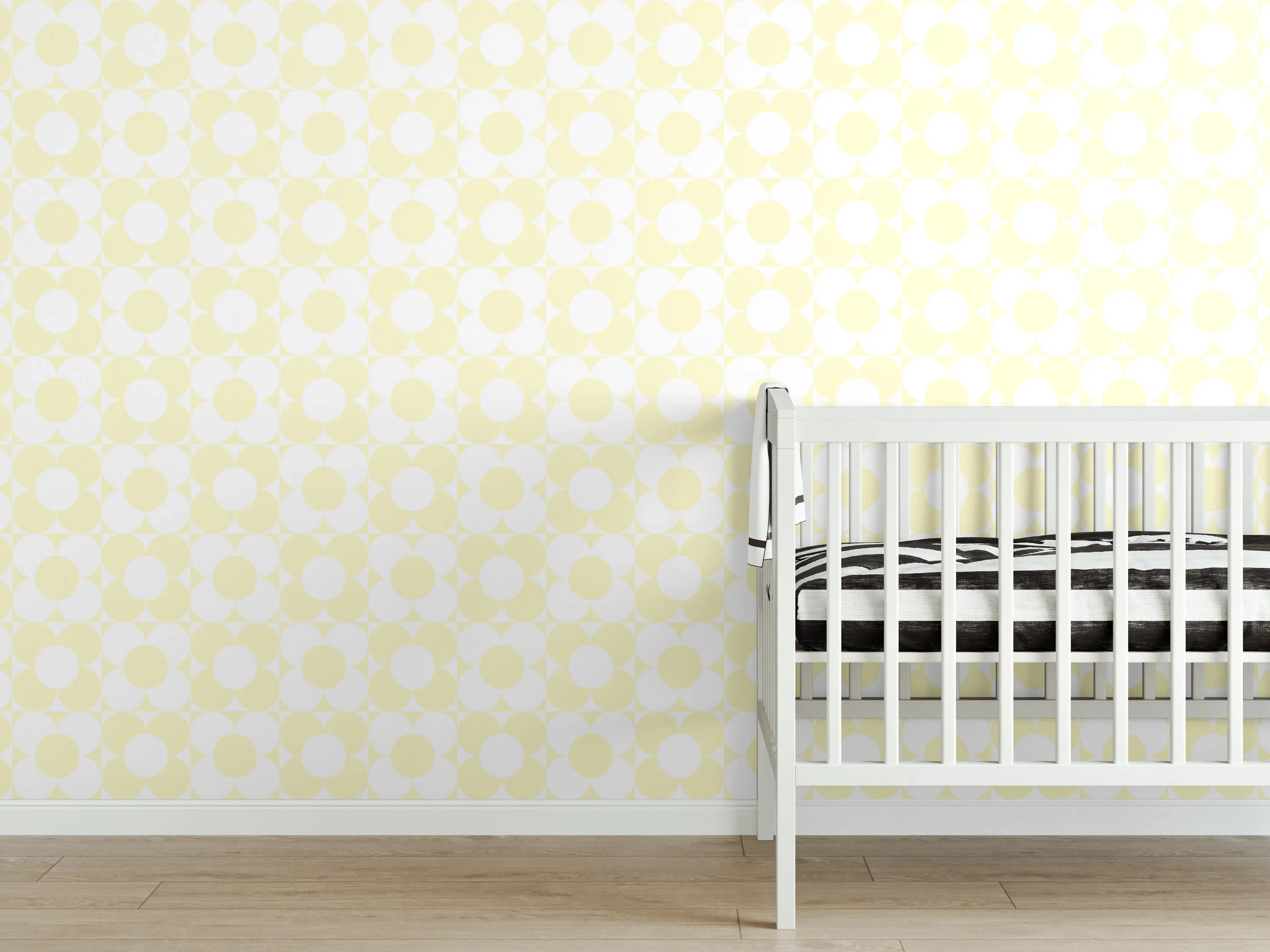 Babyzimmer Wandgestaltung - Helle Zitronen-Gelb-Wand