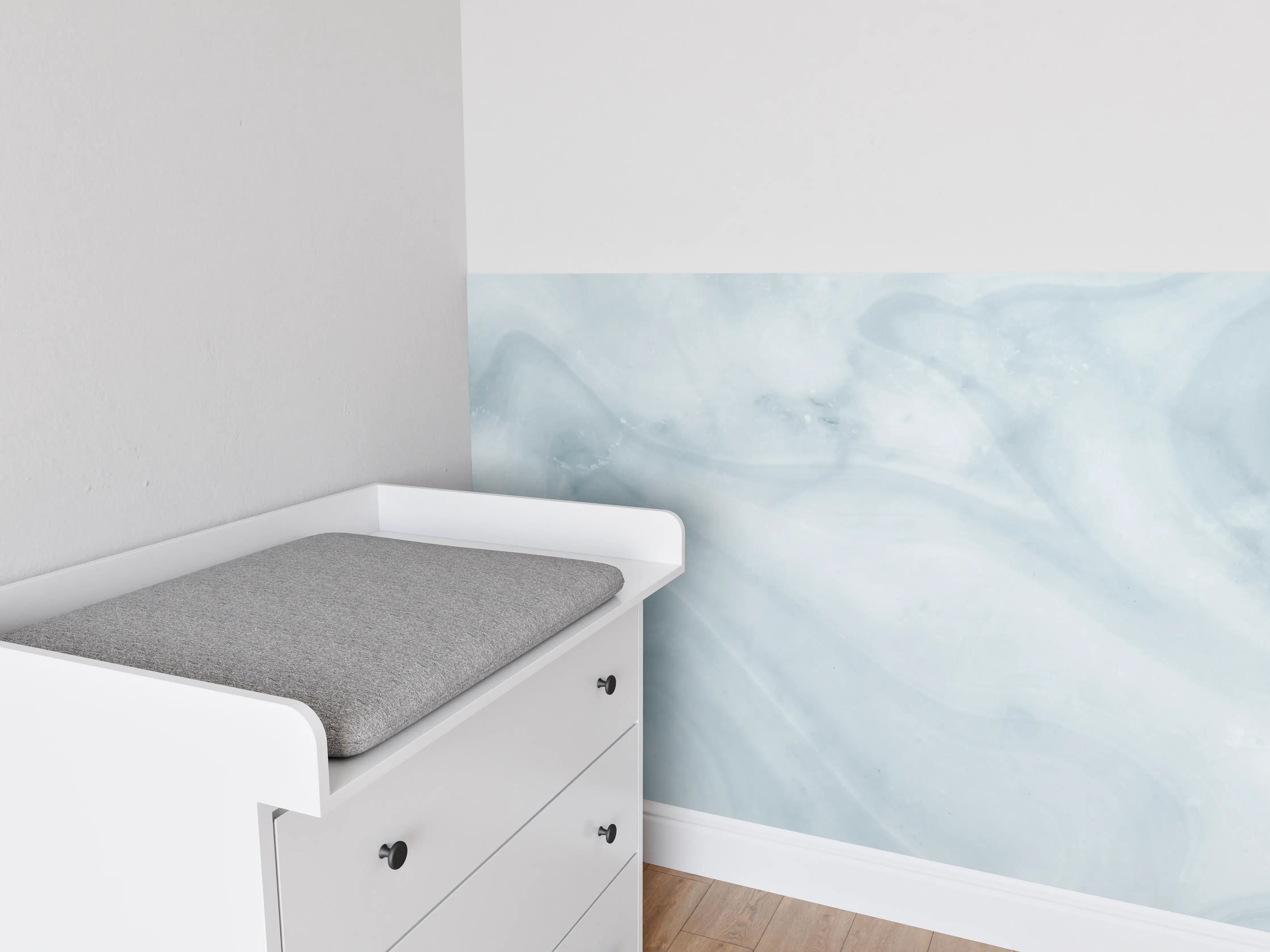 Babyzimmer Wandgestaltung - Helle bläuliche Marmor Textur