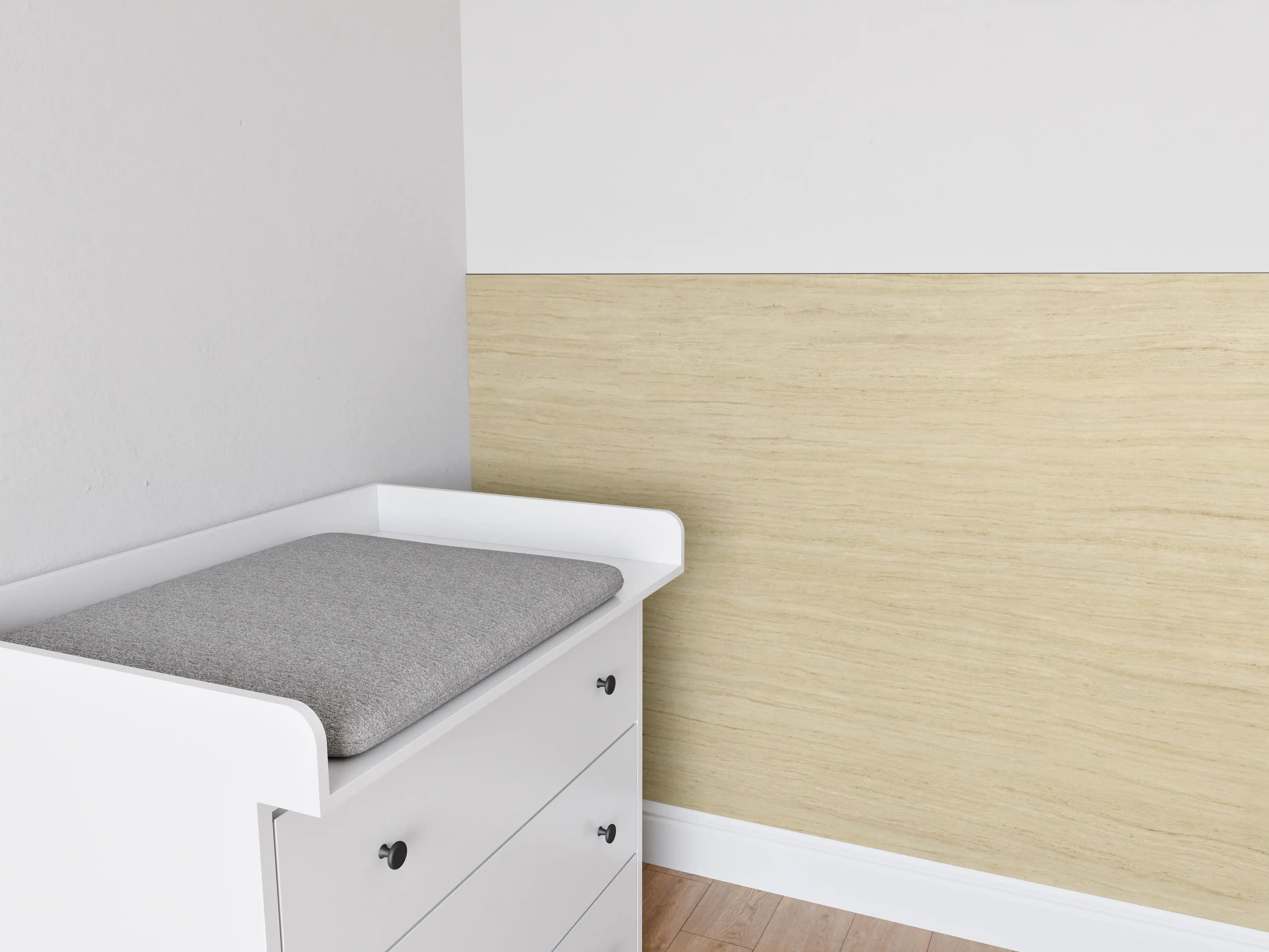 Babyzimmer Wandgestaltung - Helle feine Holzoptik