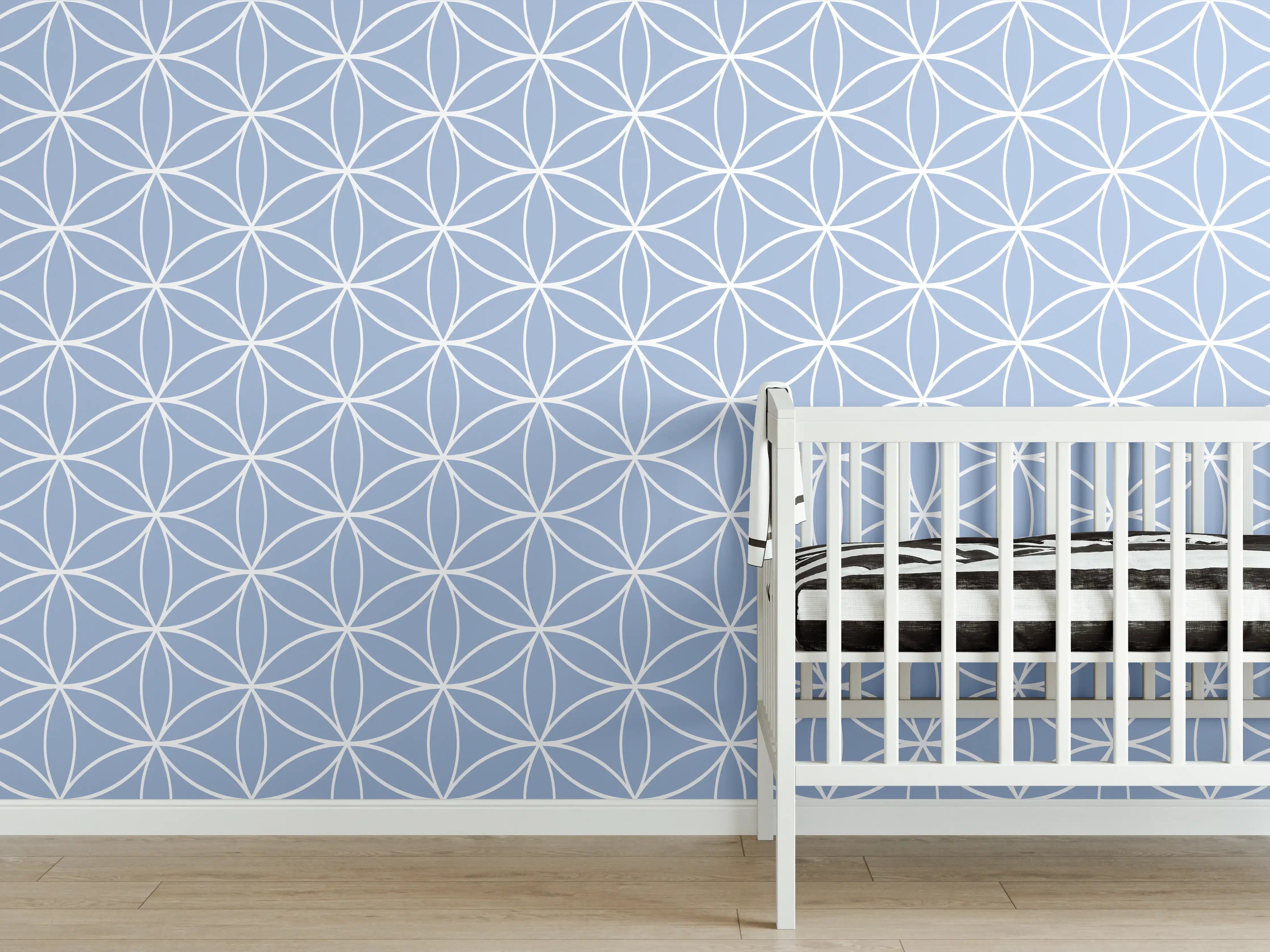 Babyzimmer Wandgestaltung - Helle geometrische Fliesen