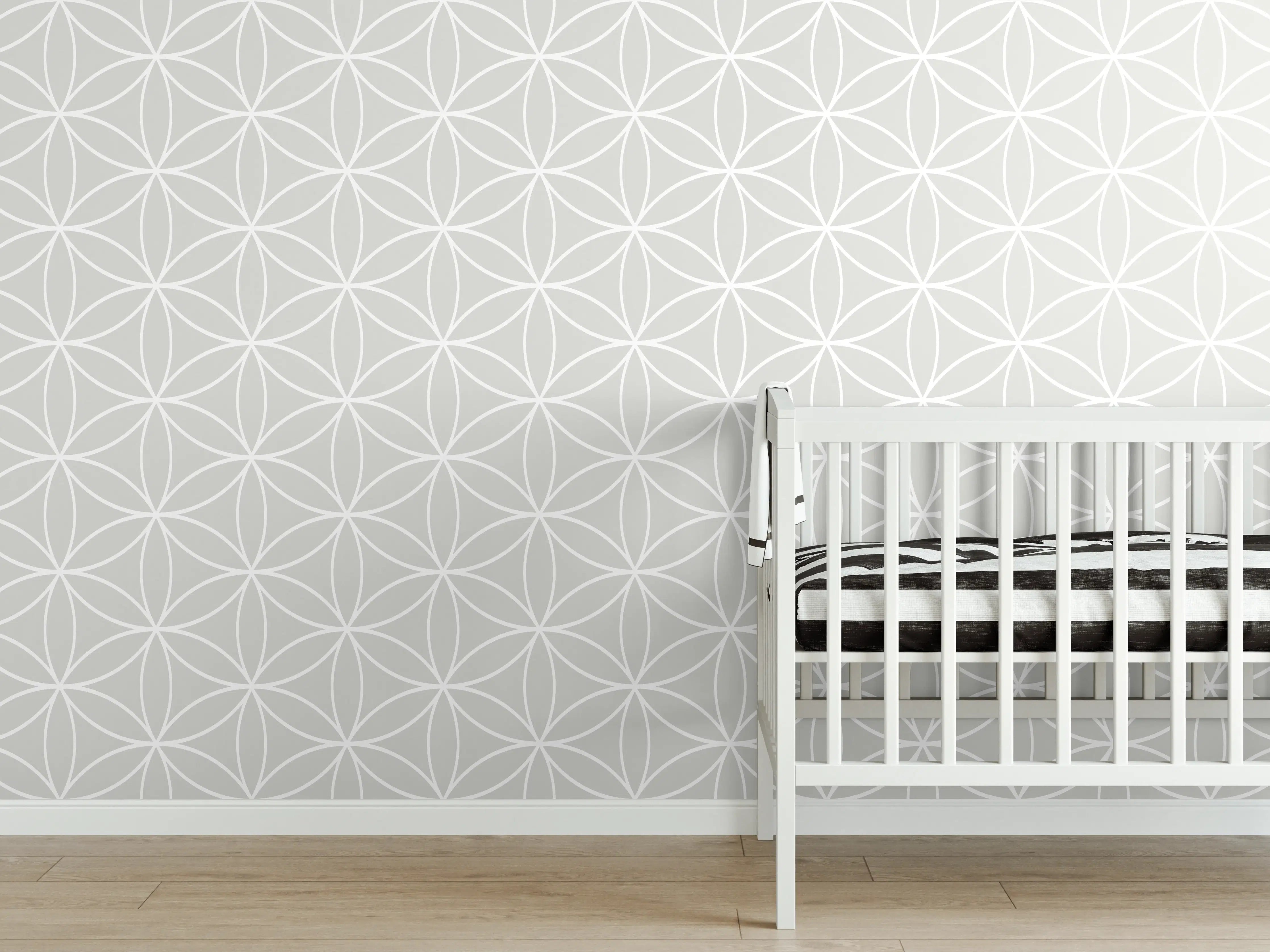 Babyzimmer Wandgestaltung - Helle geometrische Mustertapete