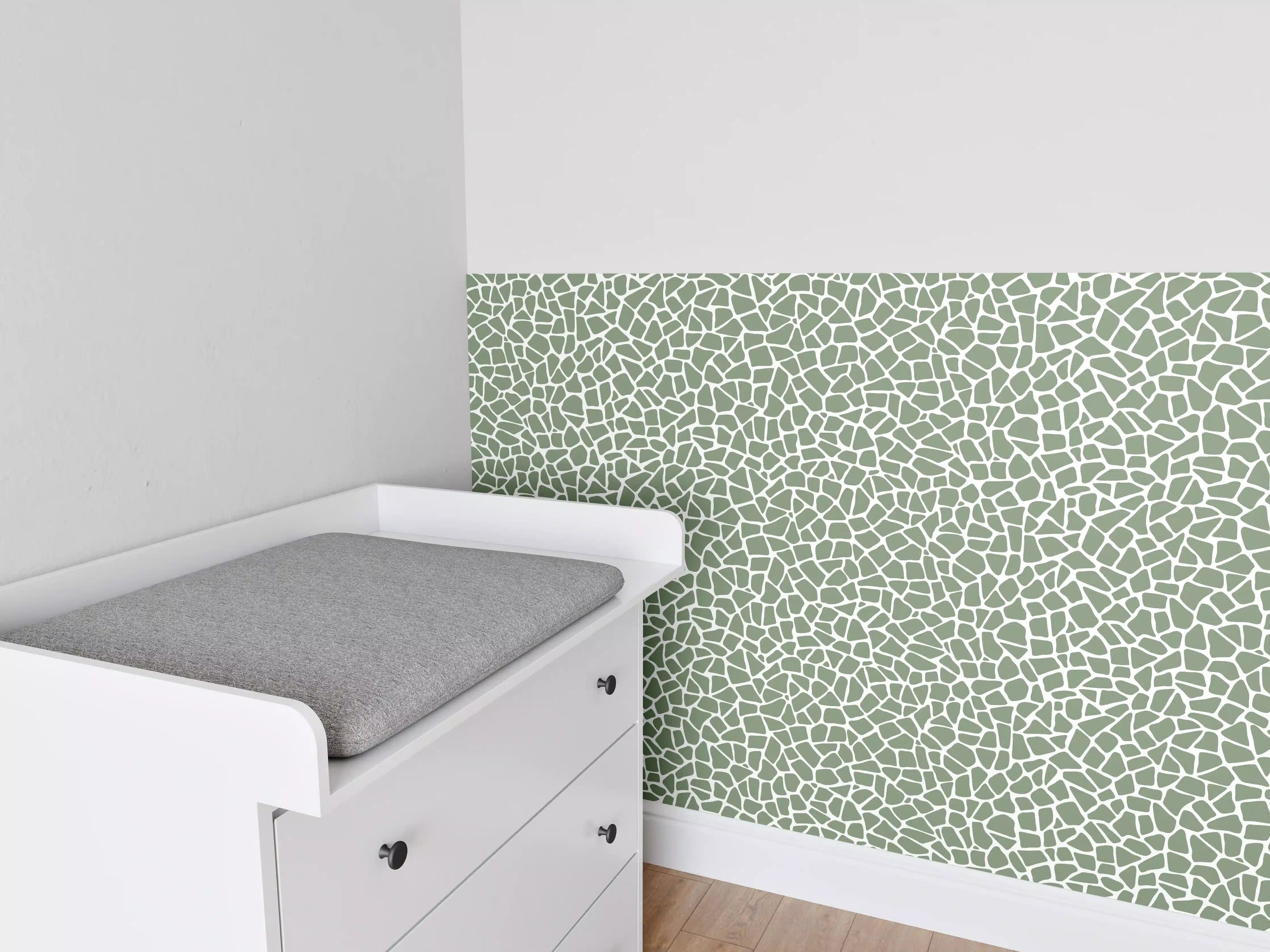 Babyzimmer Wandgestaltung - Helle, zeitlose Fliesentapete