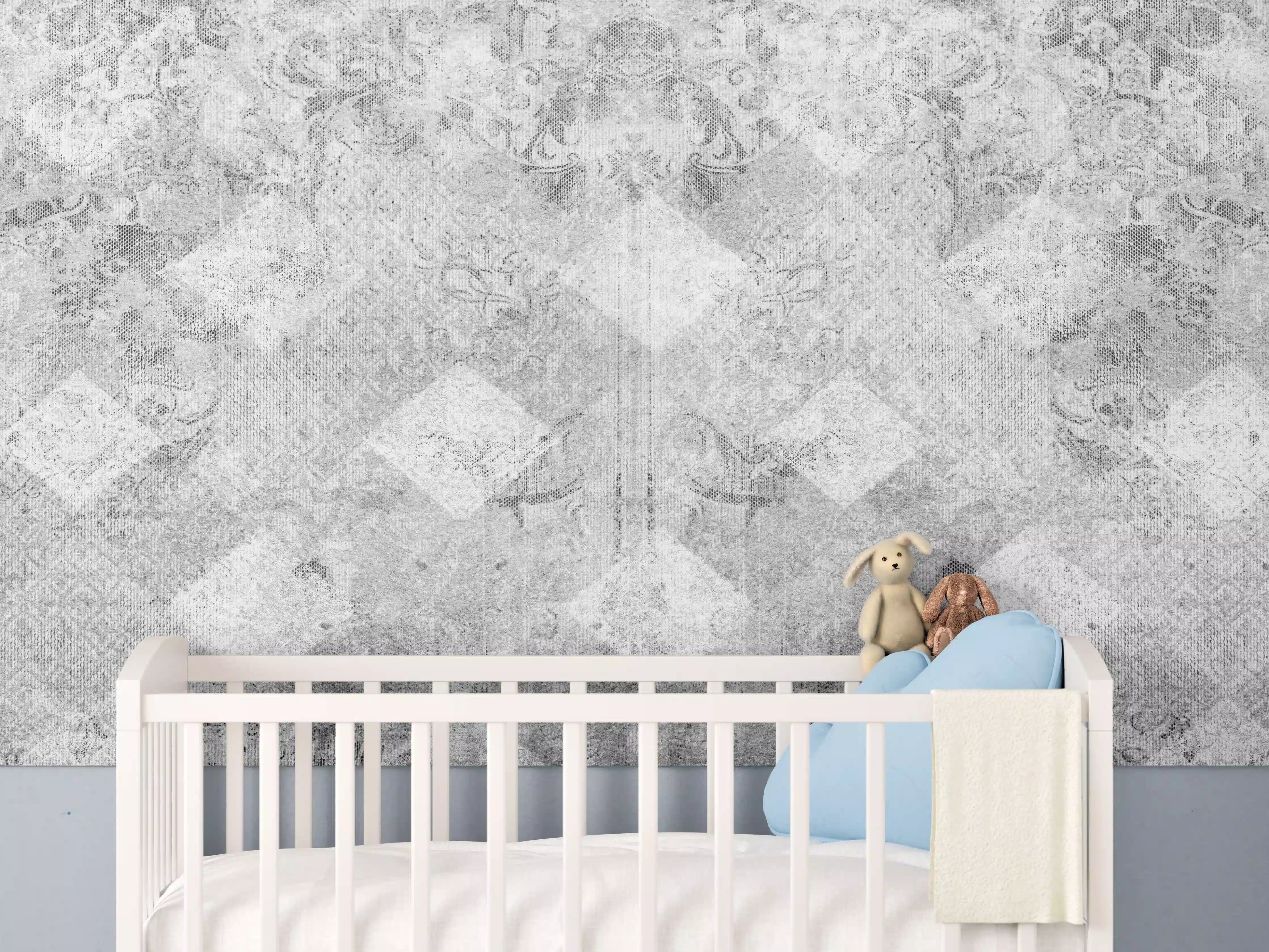 Babyzimmer Wandgestaltung - Heller Grauschimmer auf Betonwand