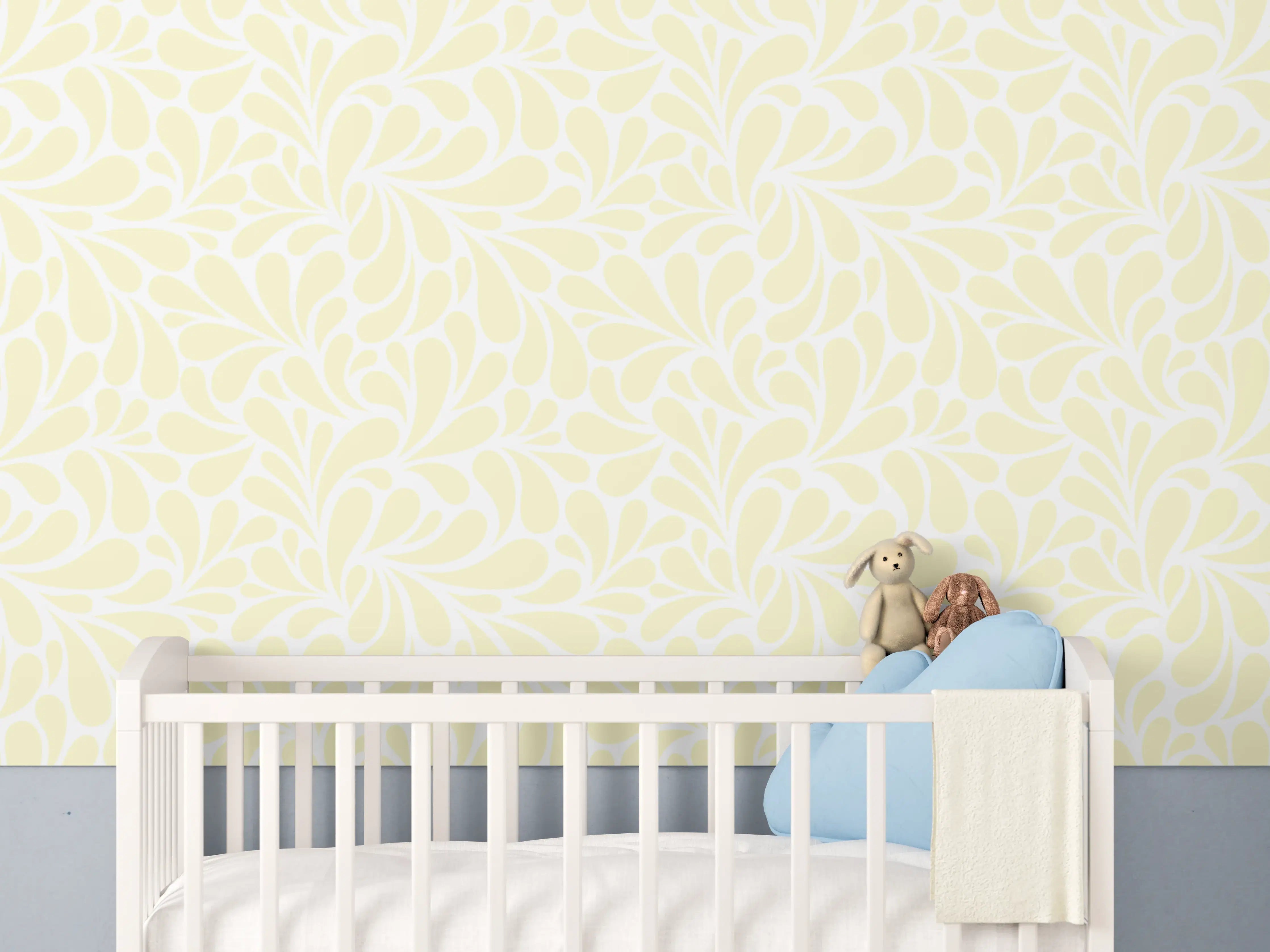Babyzimmer Wandgestaltung - Heller Limone-Crema-Wand