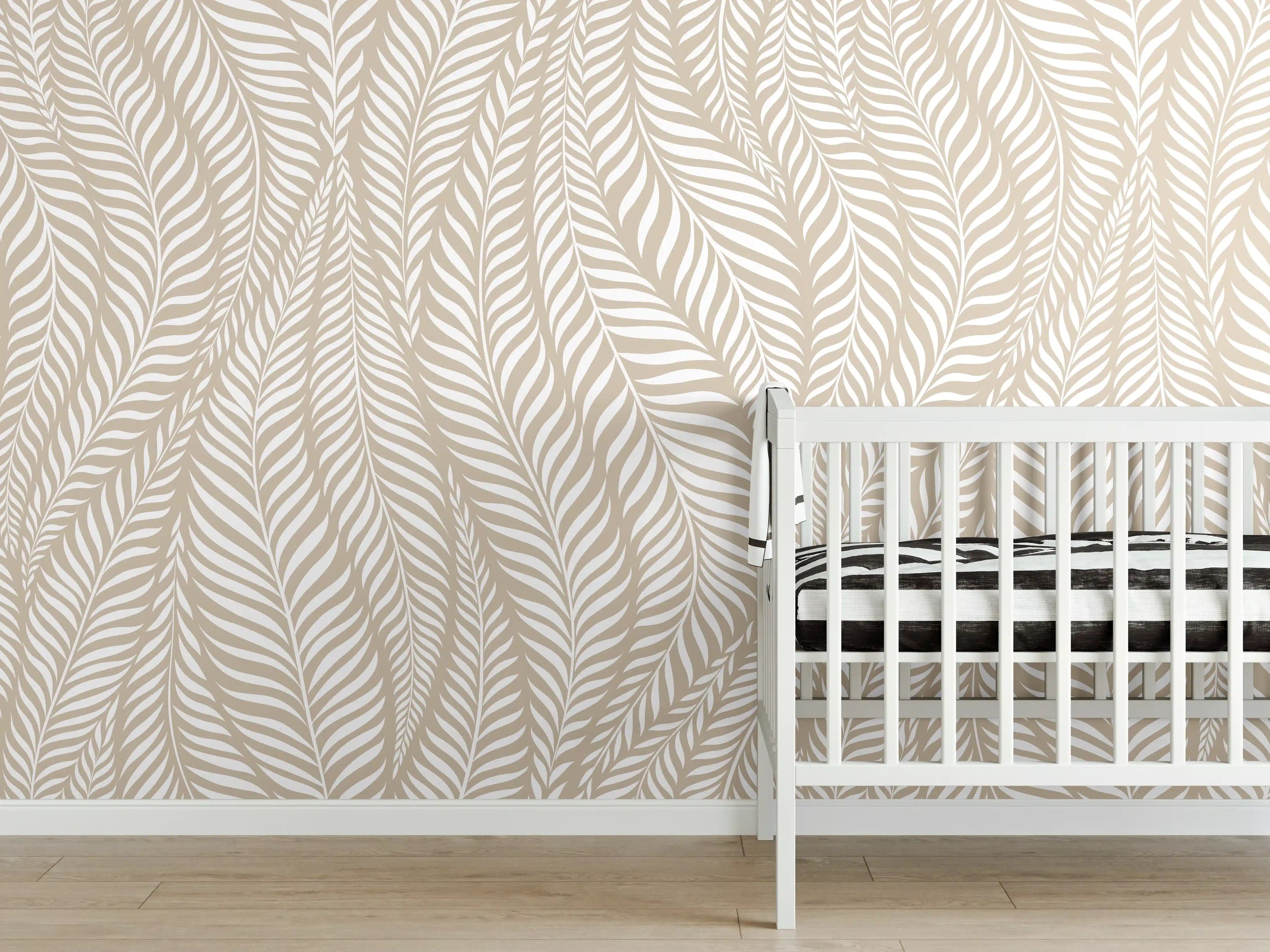Babyzimmer Wandgestaltung - Heller Naturstein mit eleganten Grau-Akzenten