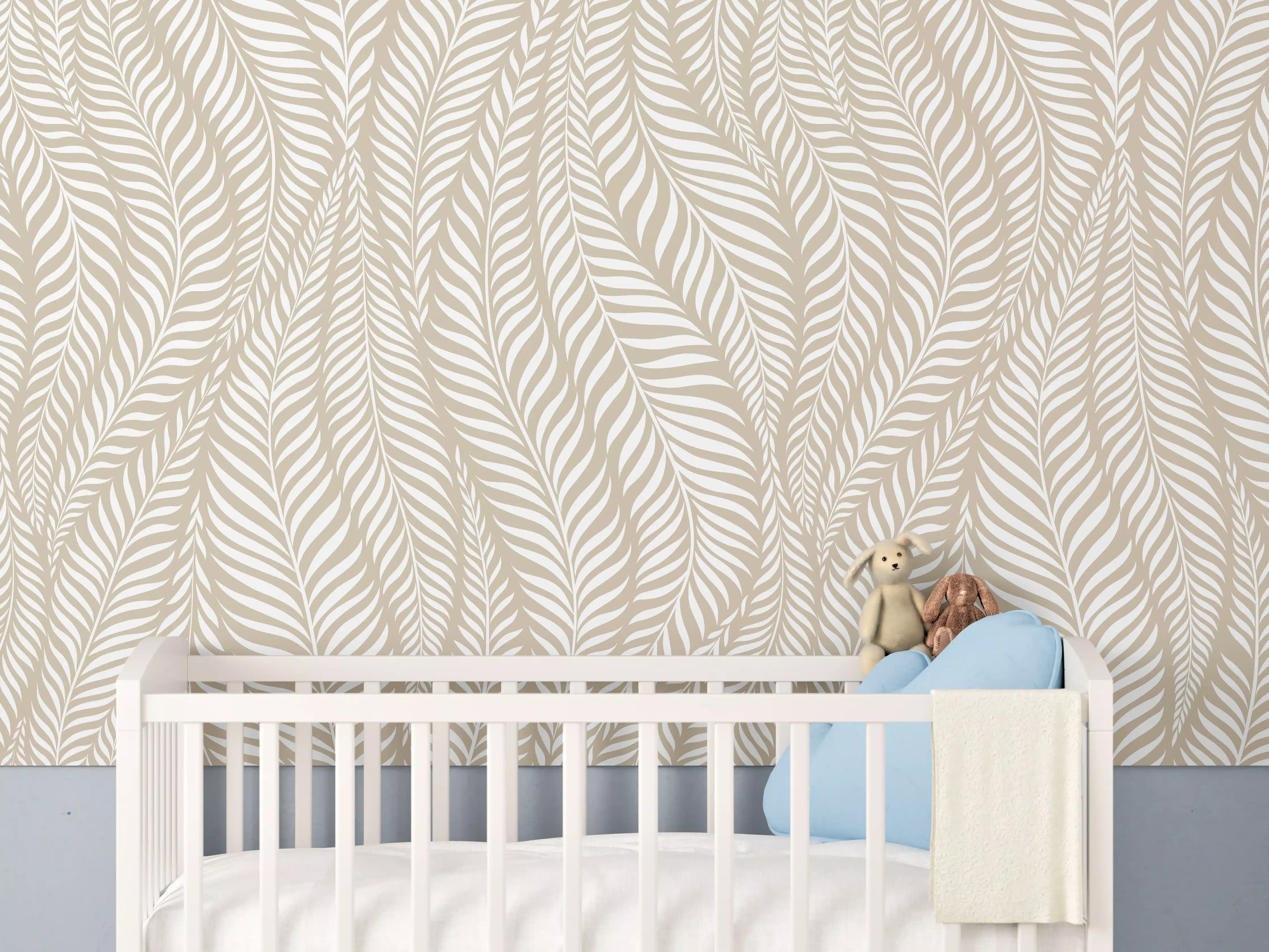 Babyzimmer Wandgestaltung - Heller Naturstein mit eleganten Grau-Akzenten