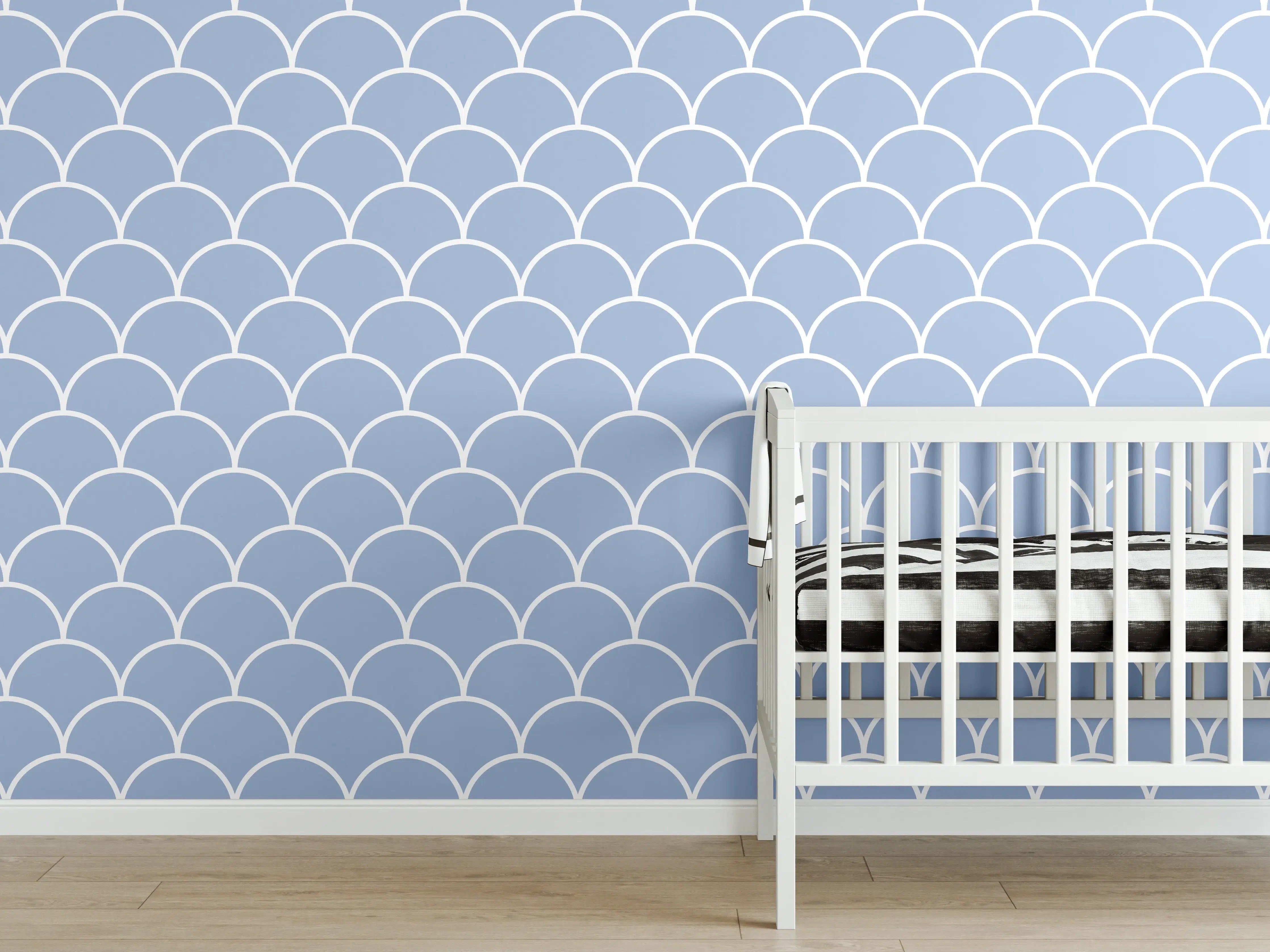 Babyzimmer Wandgestaltung - Heller Weiß-Grauer Marmor mit feinen Nuancen