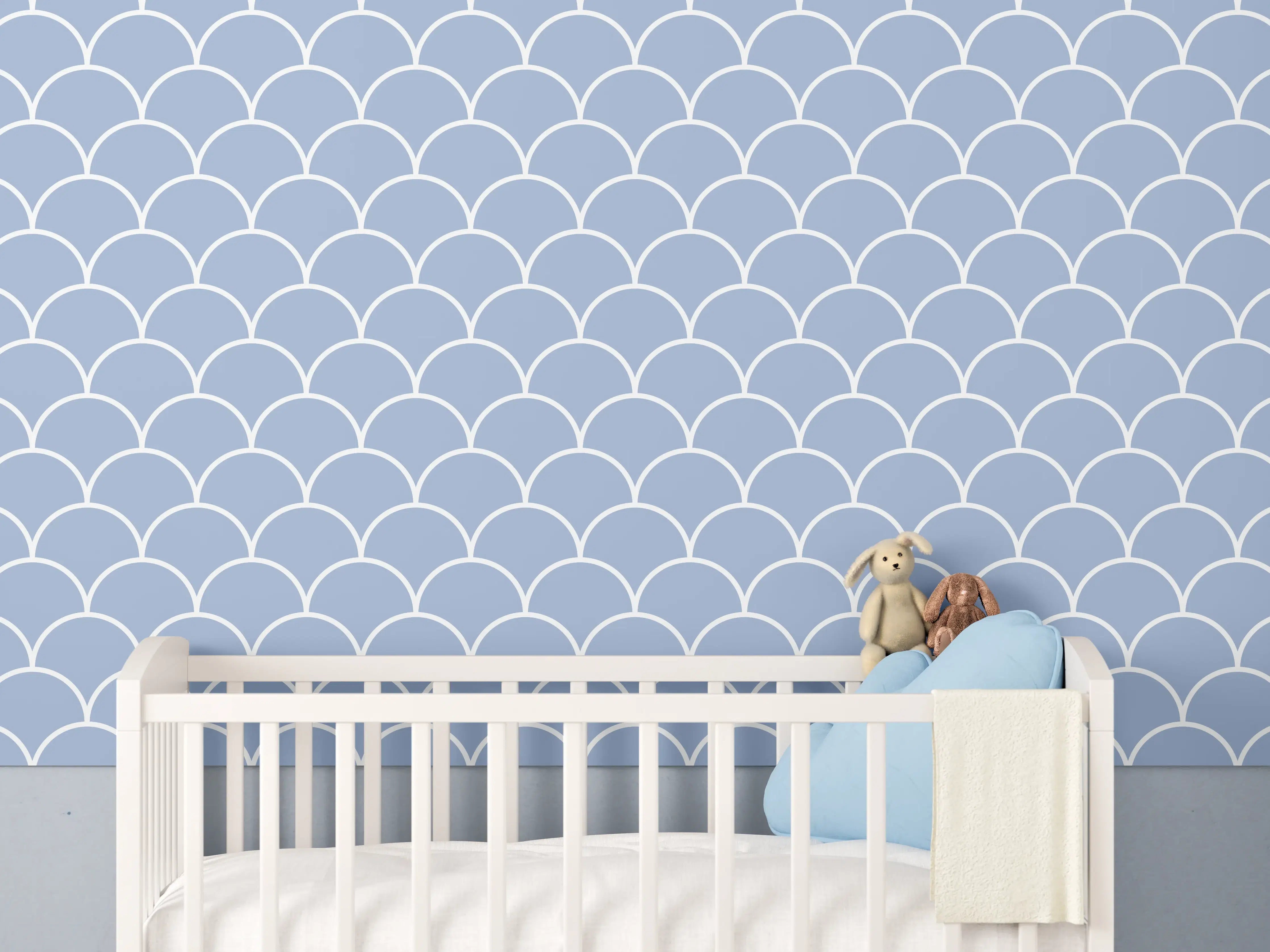 Babyzimmer Wandgestaltung - Heller Weiß-Grauer Marmor mit feinen Nuancen