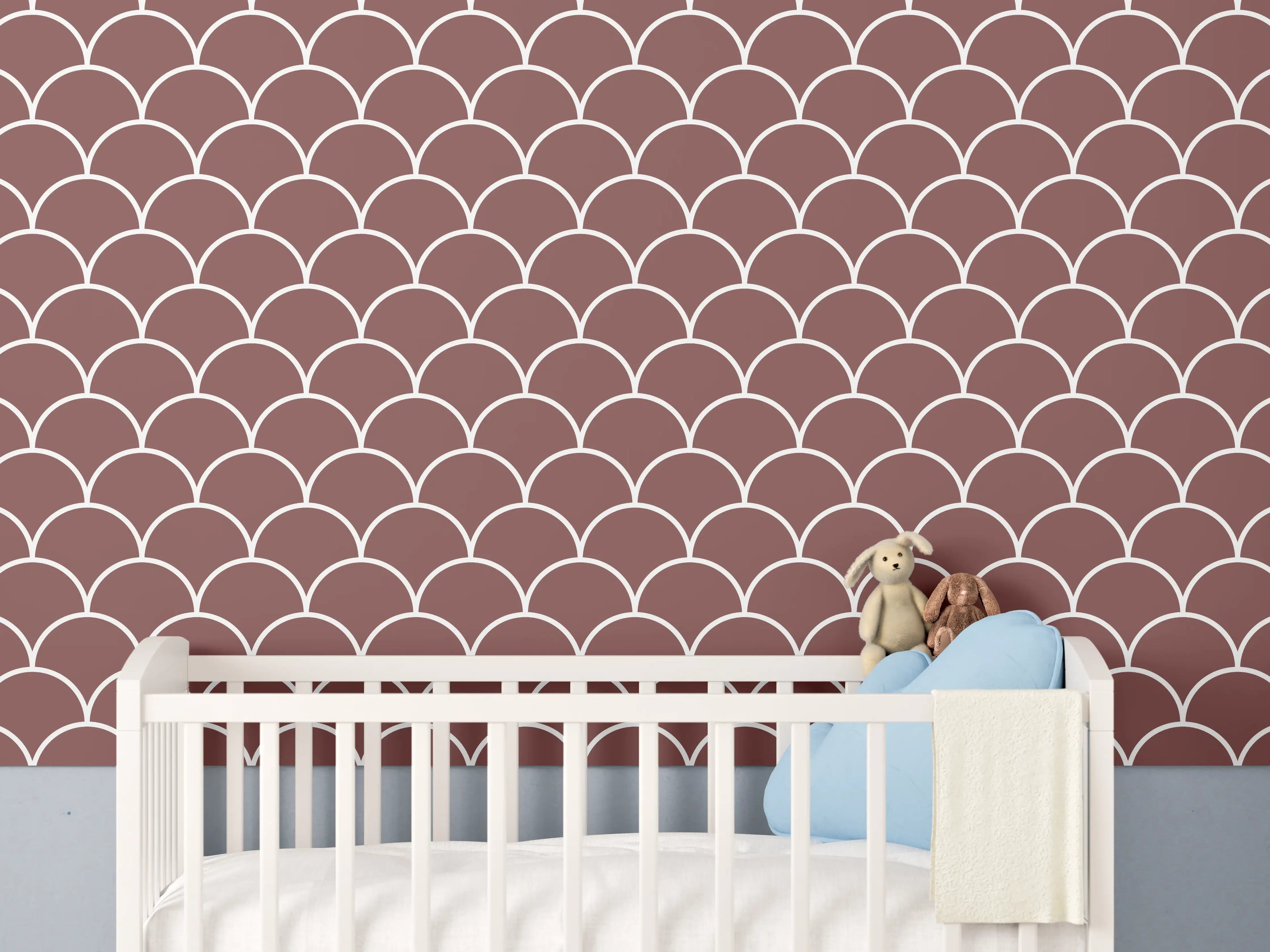 Babyzimmer Wandgestaltung - Heller Weiß-Grauer Marmormuster mit feinen Nuancen