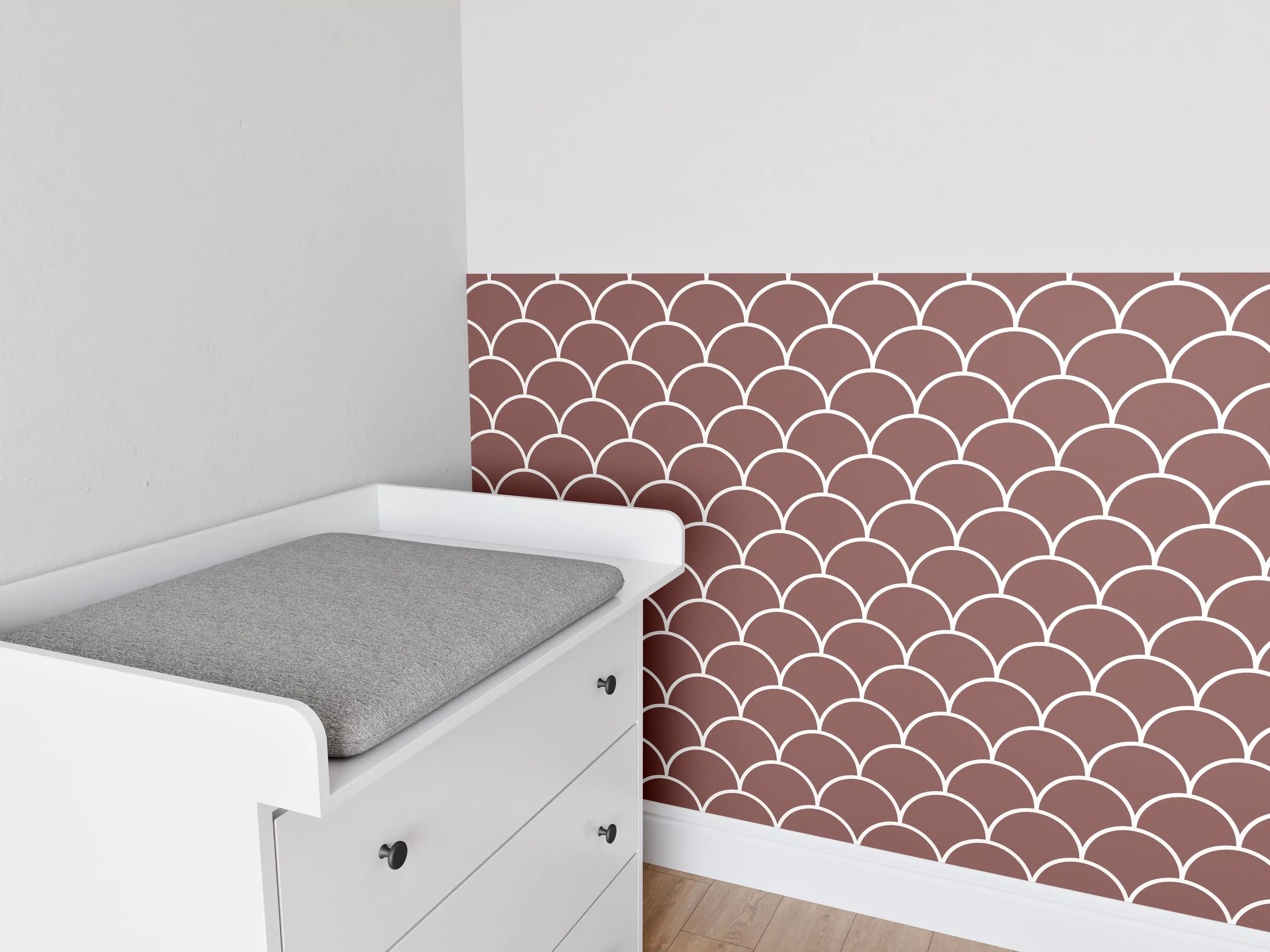 Babyzimmer Wandgestaltung - Heller Weiß-Grauer Marmormuster mit feinen Nuancen