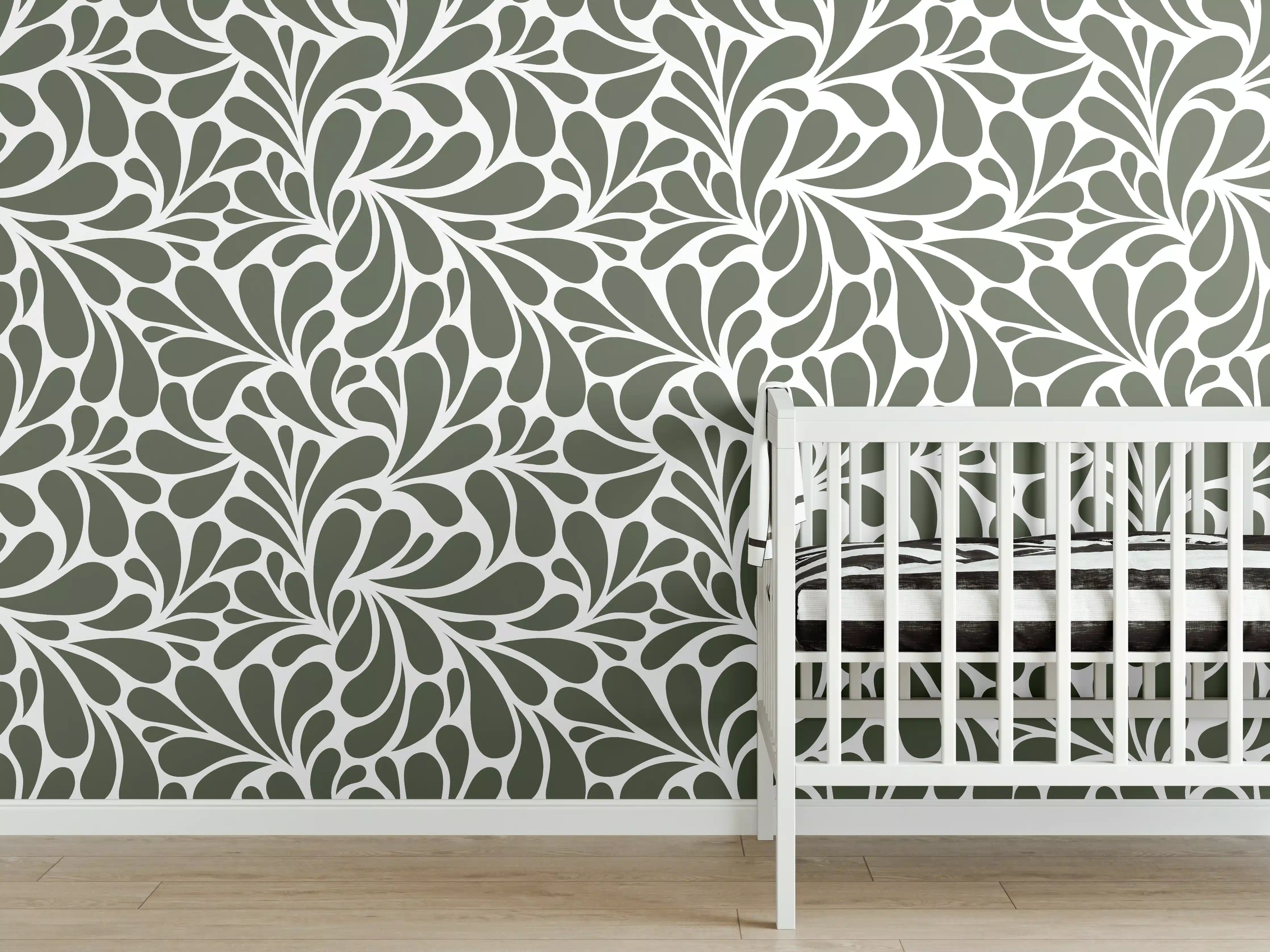 Babyzimmer Wandgestaltung - Helles Weiß-Grau Marmor mit feinen Nuancen