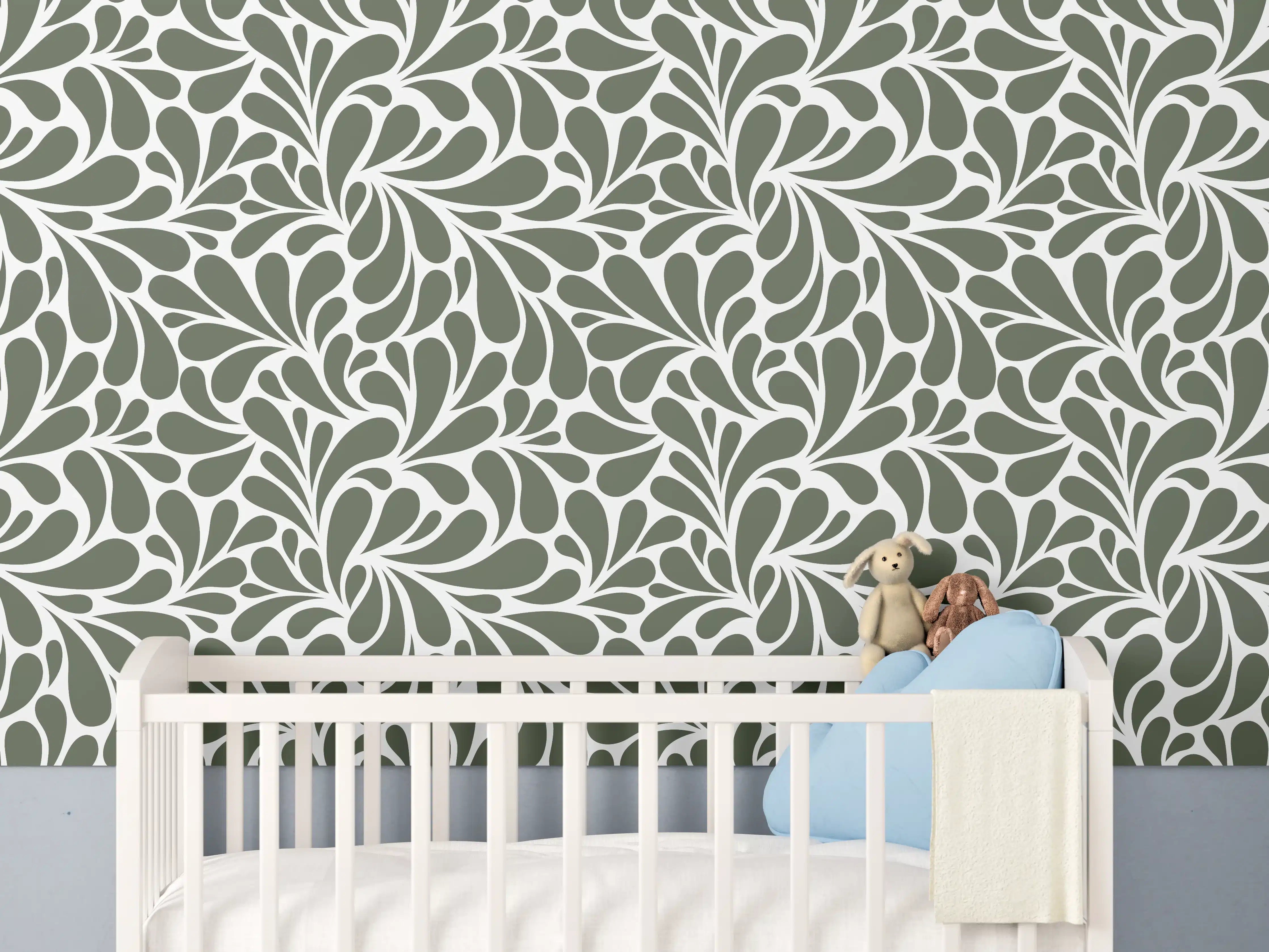 Babyzimmer Wandgestaltung - Helles Weiß-Grau Marmor mit feinen Nuancen