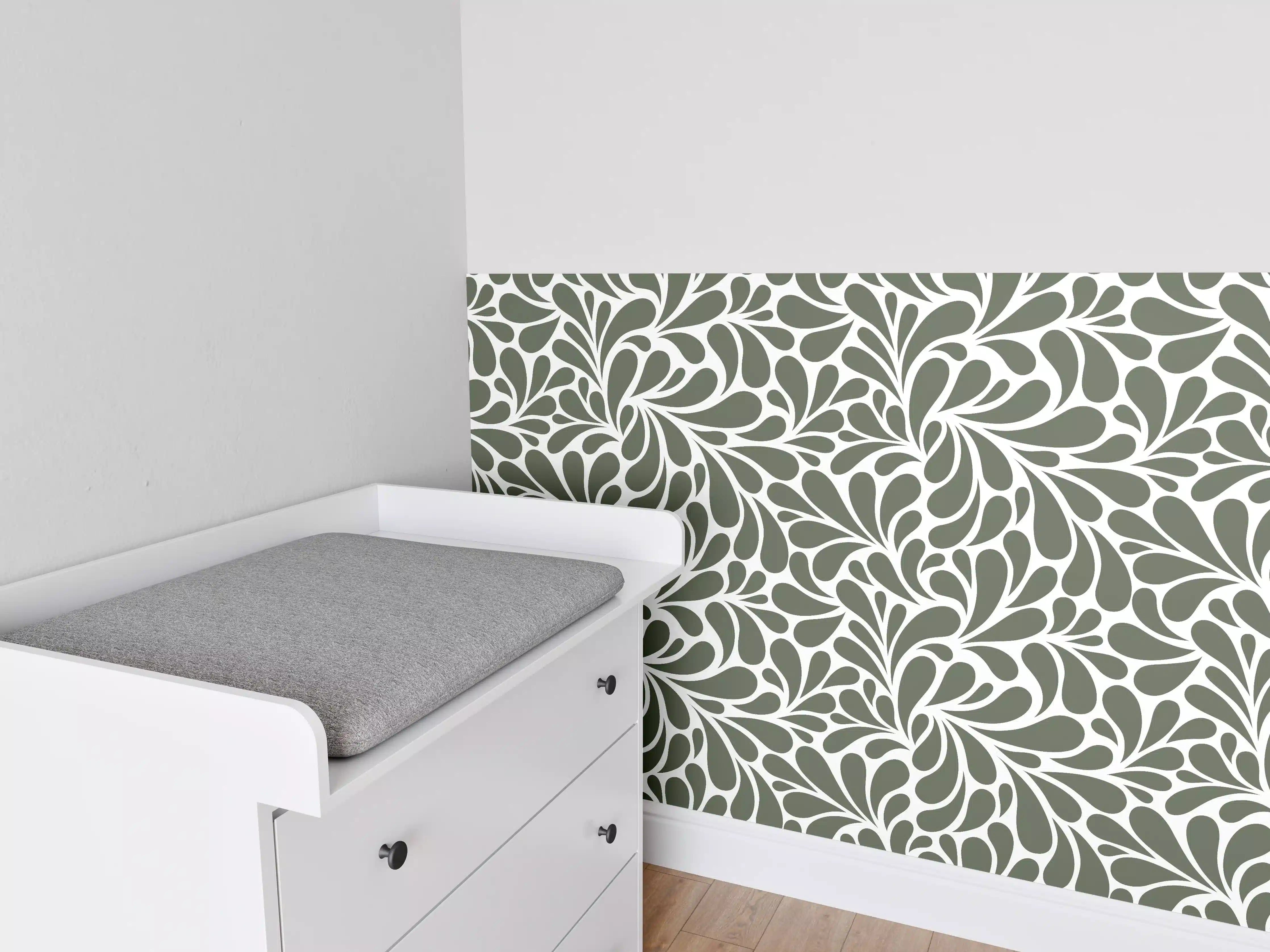 Babyzimmer Wandgestaltung - Helles Weiß-Grau Marmor mit feinen Nuancen