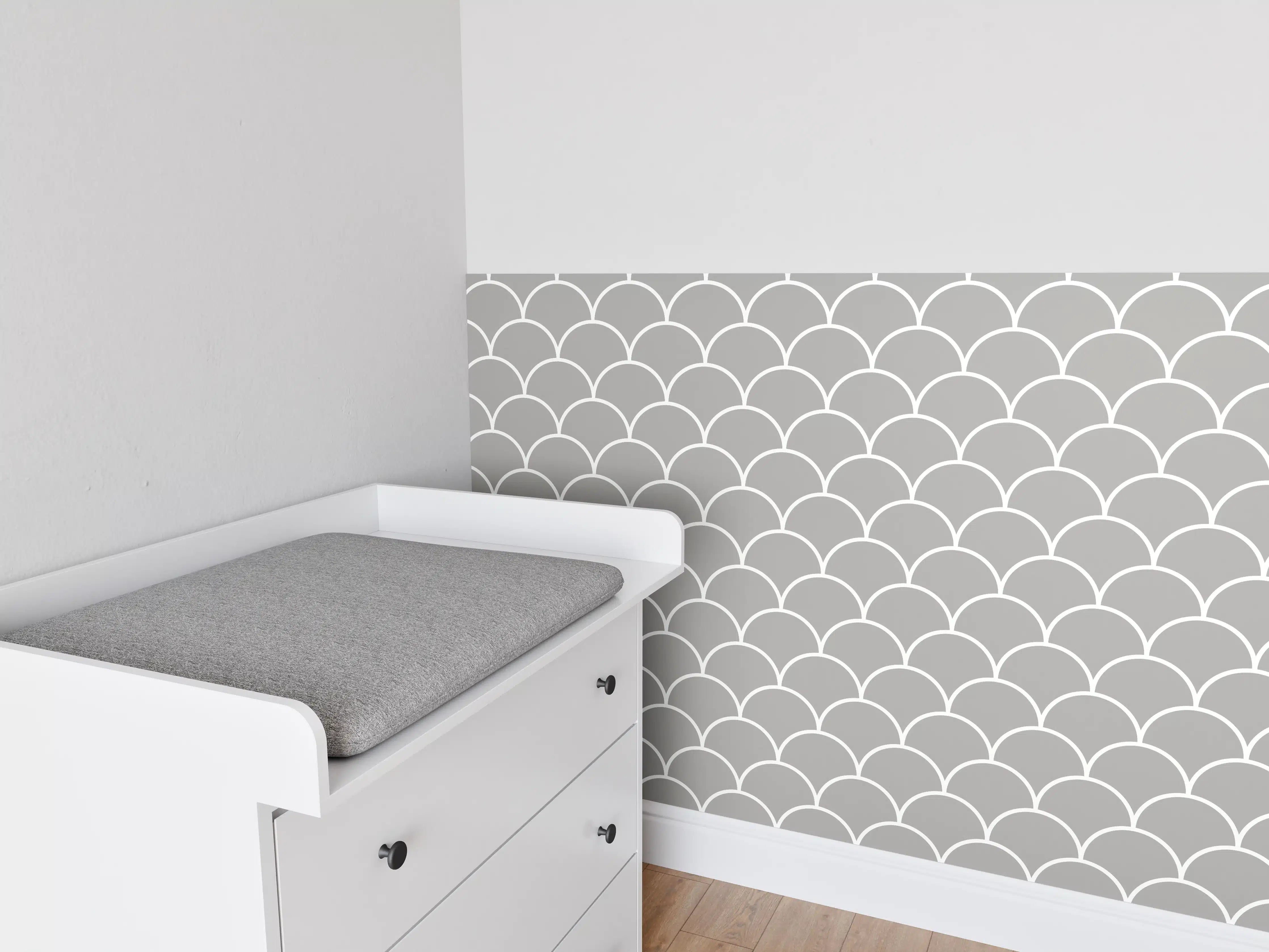 Babyzimmer Wandgestaltung - Helles Weiß-Grau-Marmor mit subtilen Nuancen